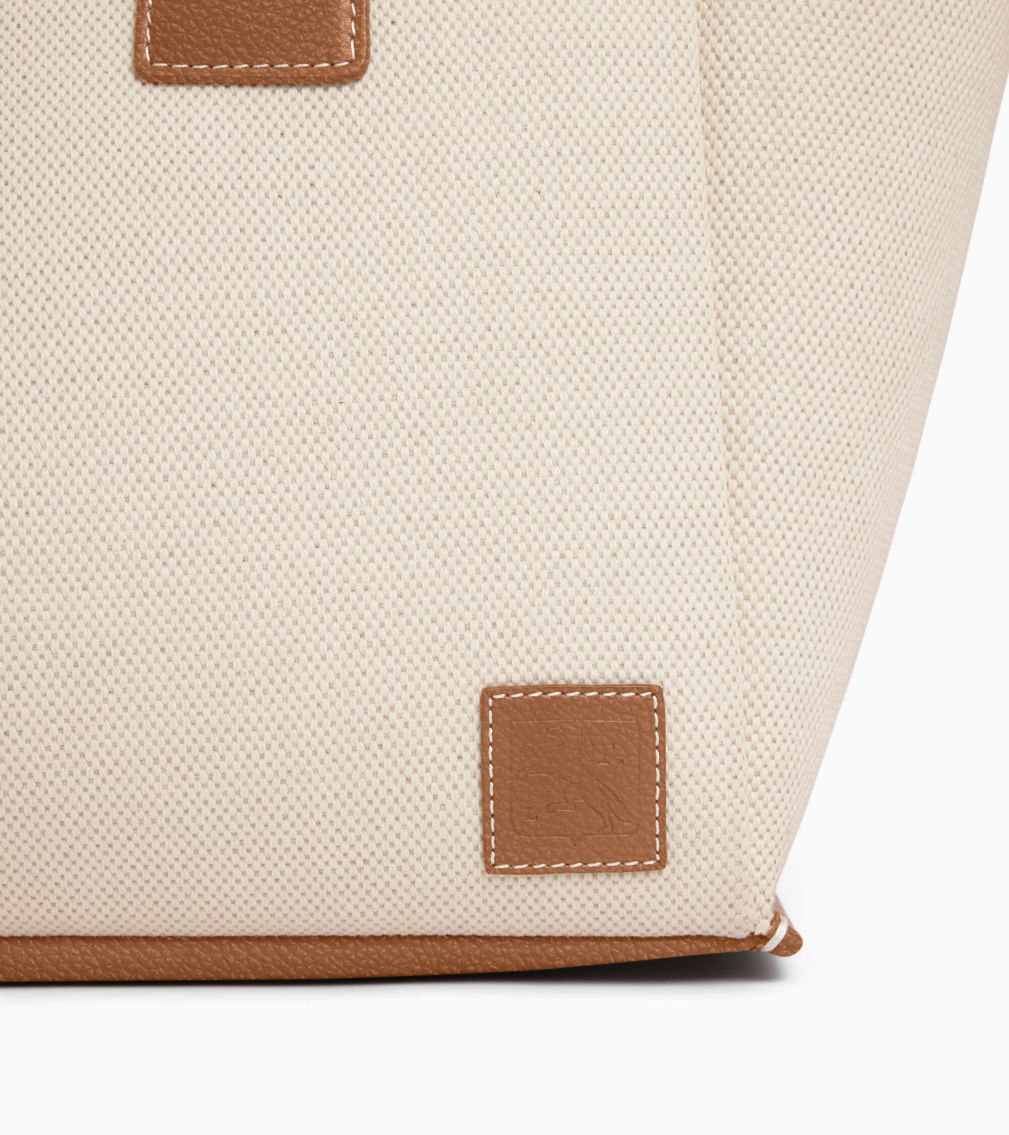 Le Tanneur Elena grand sac cabas toile cuir naturel