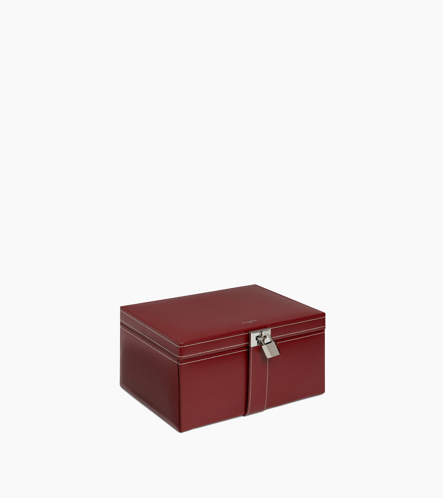 Le Tanneur Boite bijoux grande cuir rouge revolution