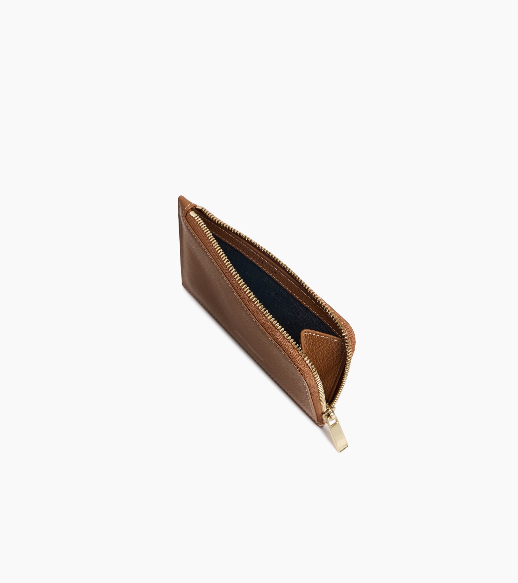 Le Tanneur Albertine porte-cartes cuir grainé marron zippé