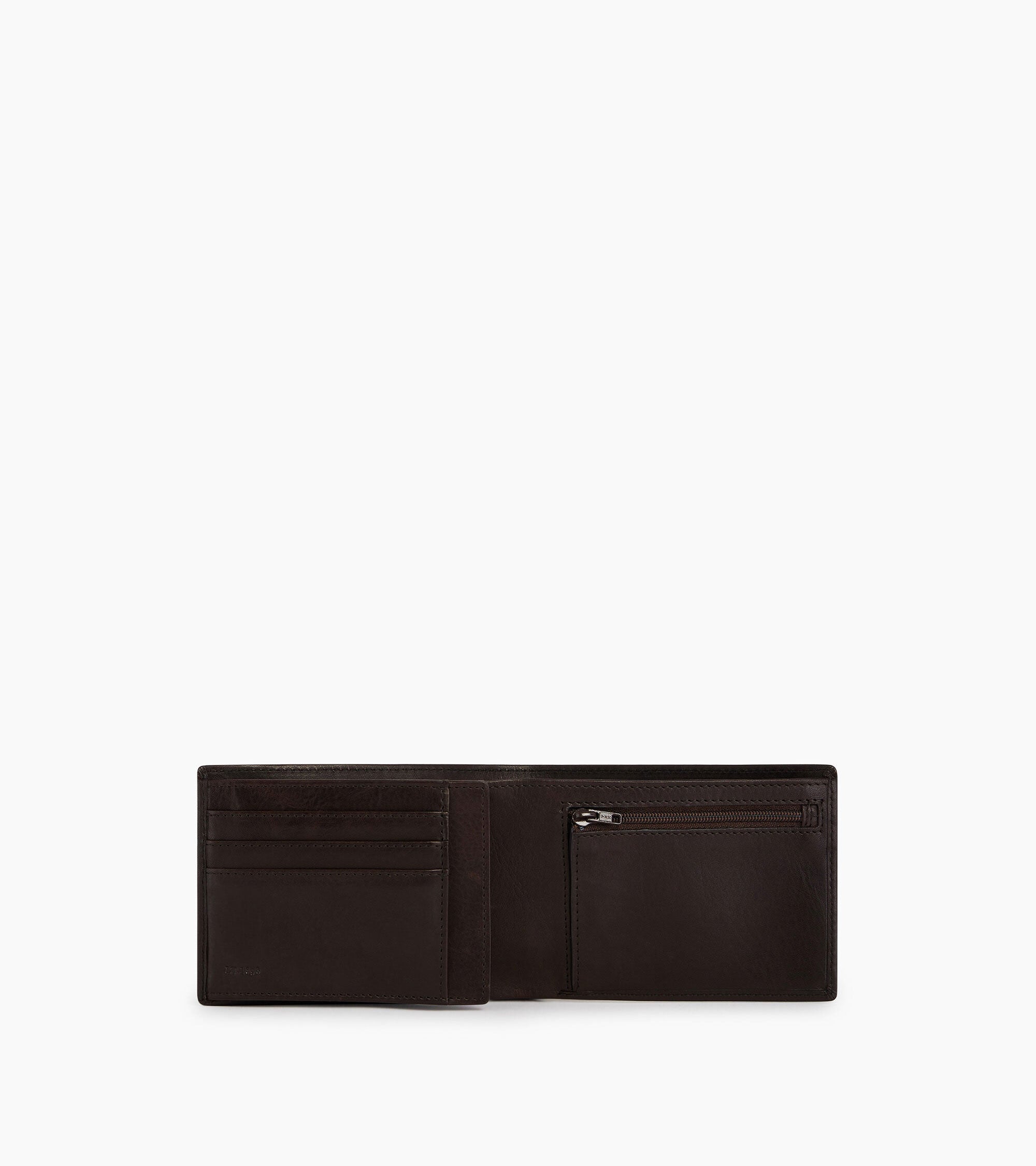 Le Tanneur Wallets portefeuille horizontal zippé cuir huilé marron