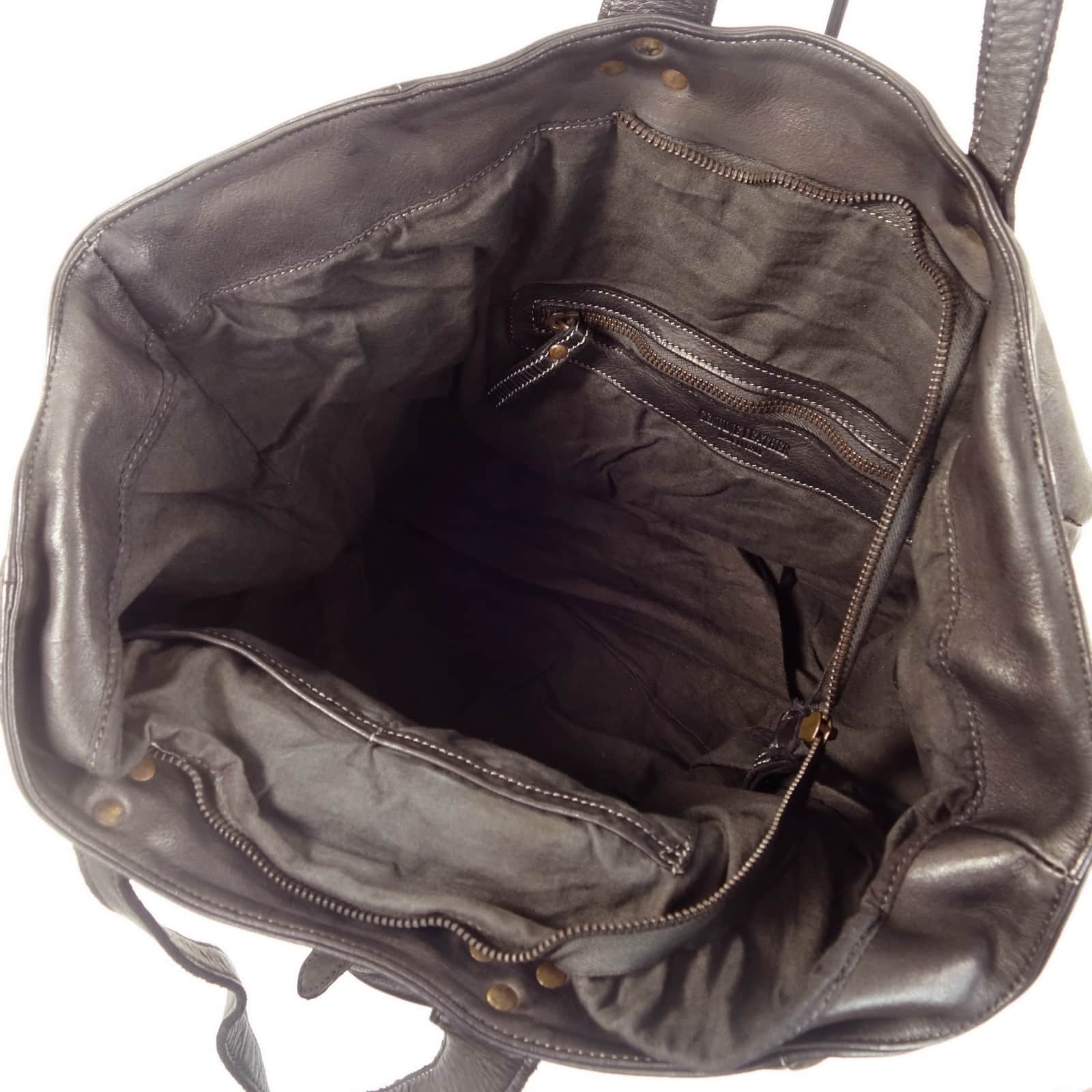 Collection Esprit Cuir Lili cabas cuir marron vintage 17 pouces