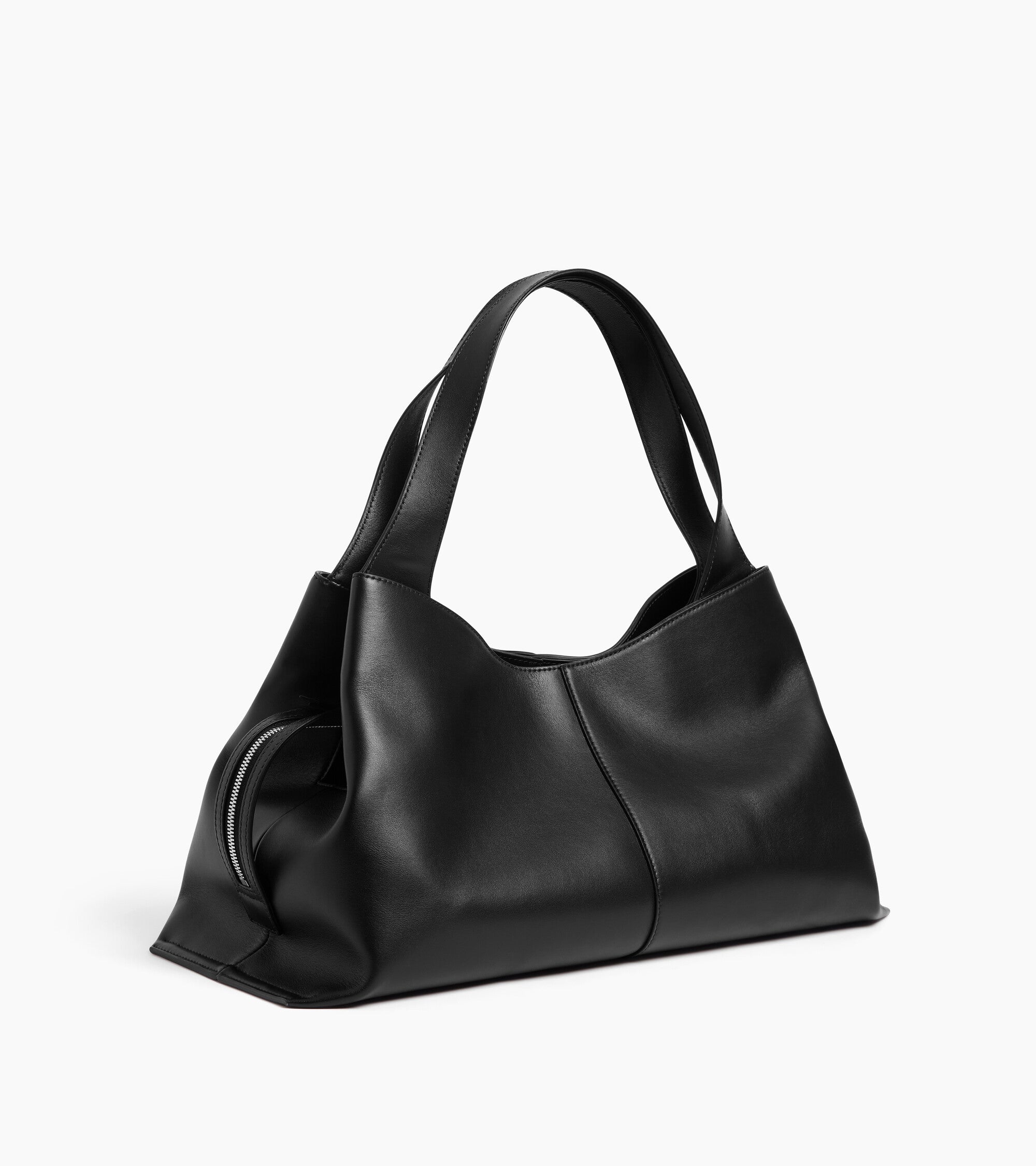 Le Tanneur Félicie Grand Cabas Cuir Lisse Noir Zippé