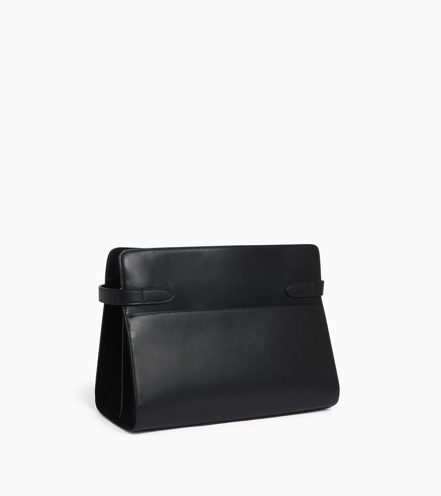 Le Tanneur Emie sac épaule cuir noir grand modèle