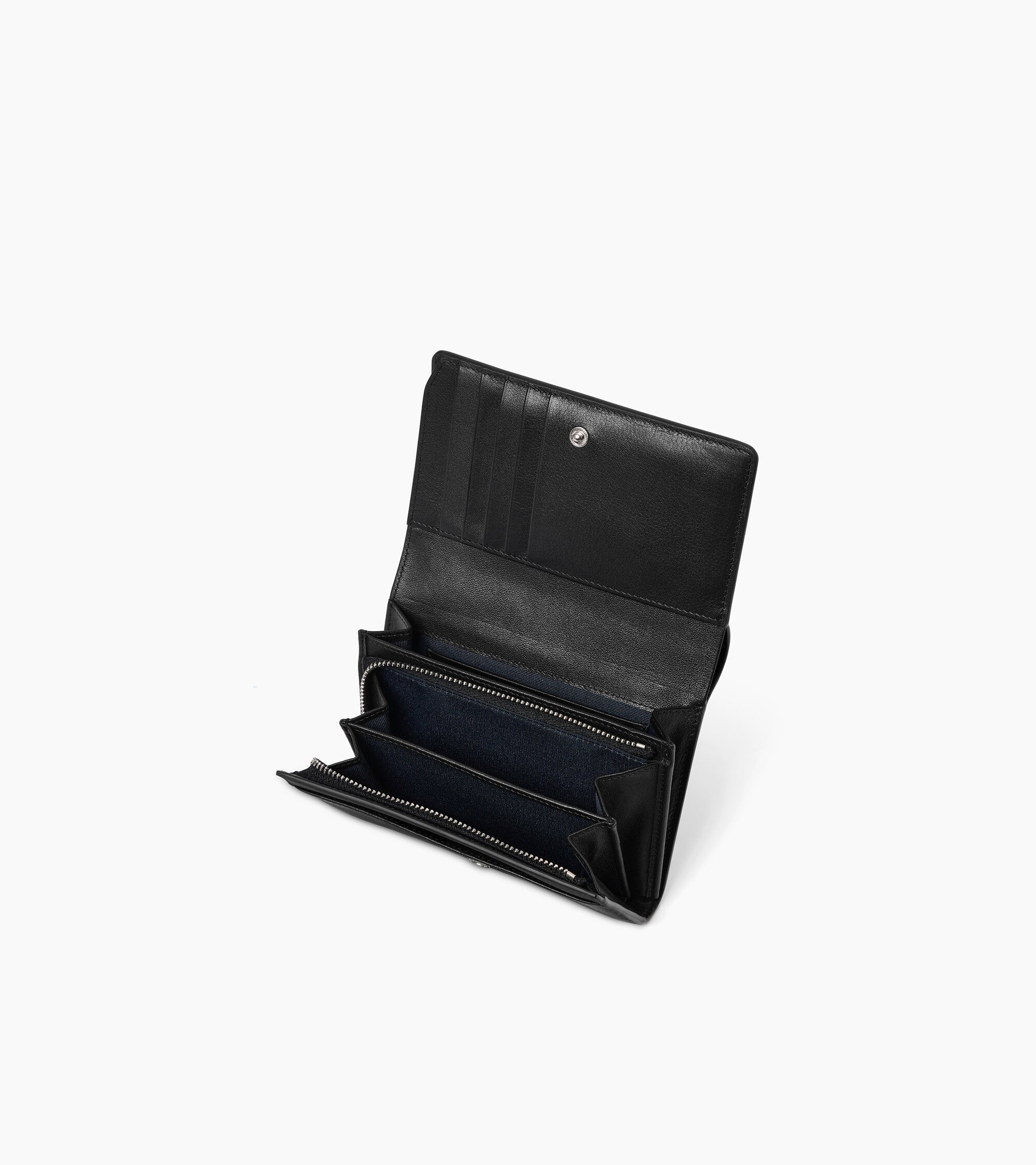 Le Tanneur Louison portefeuille cuir noir rabat moyen