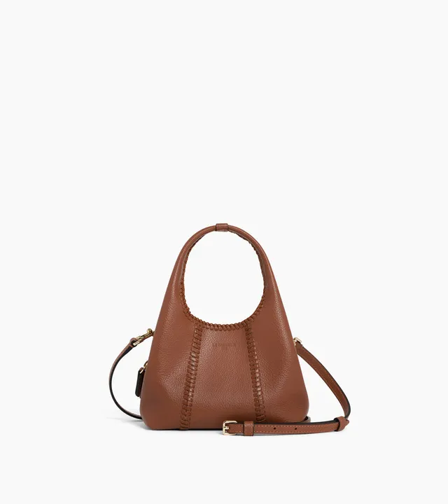 Le Tanneur Juliette mini sac cuir grainé marron Mahogany