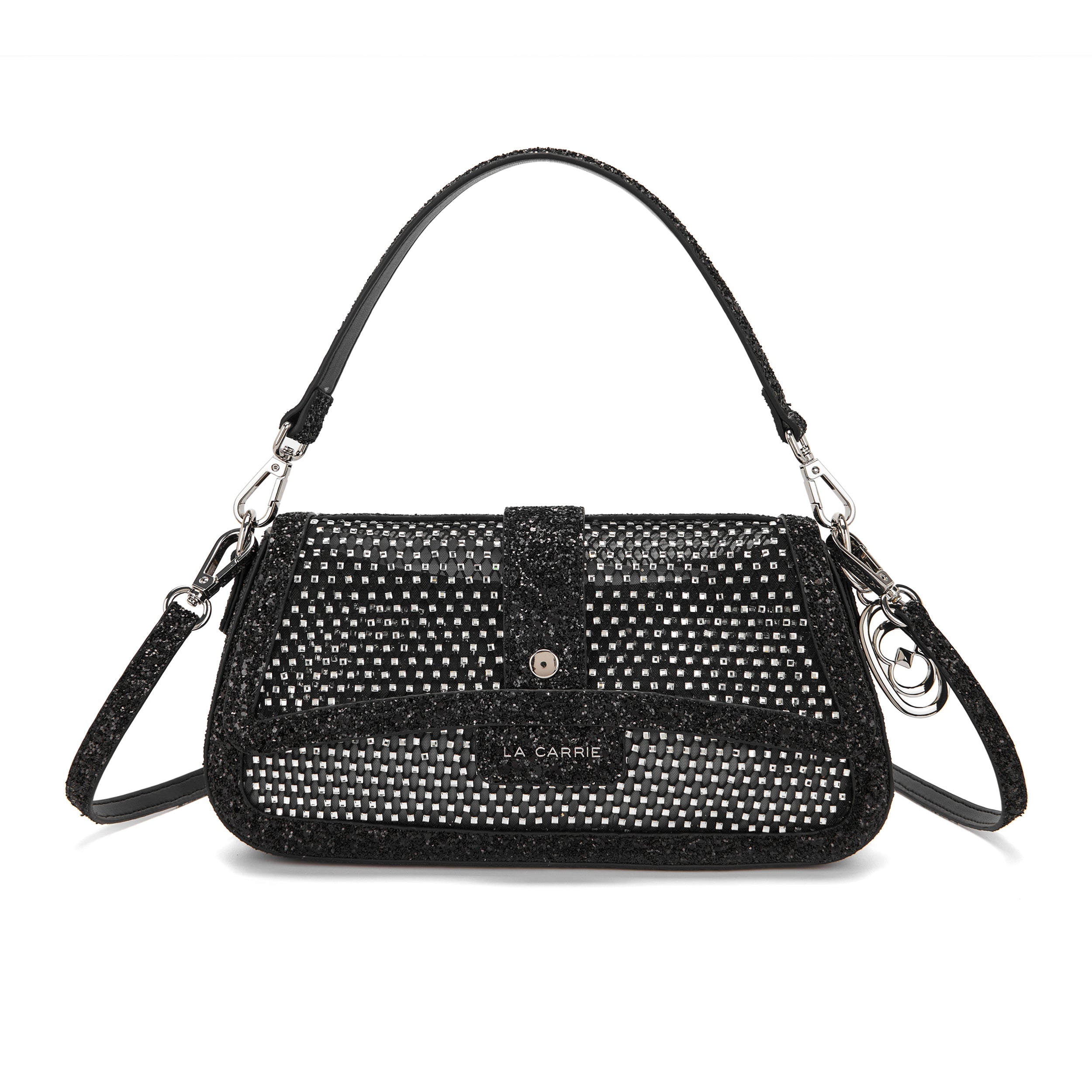 La Carrie Night Edition sac bandoulière noir maille glitter