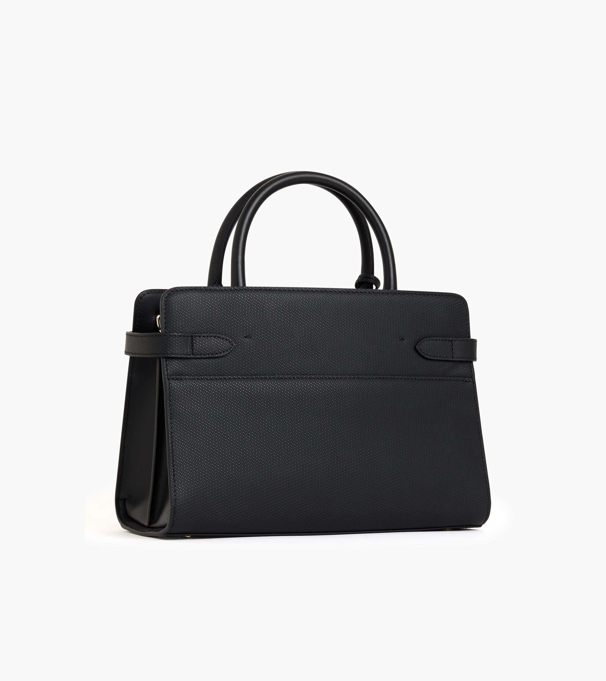 Le Tanneur Emilie sac cuir signature T moyen Black
