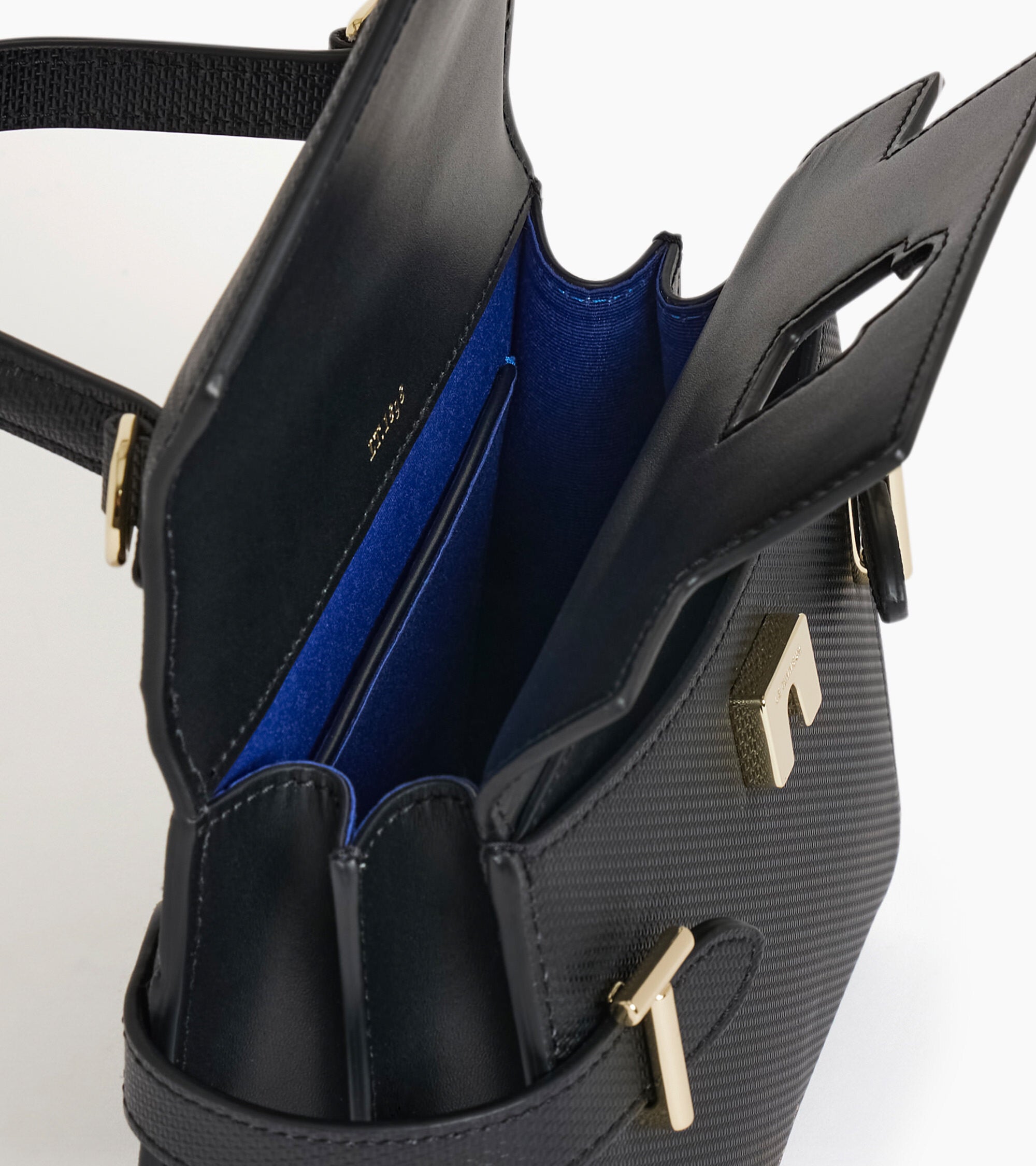 Le Tanneur Emilie petit sac à main cuir noir double rabat