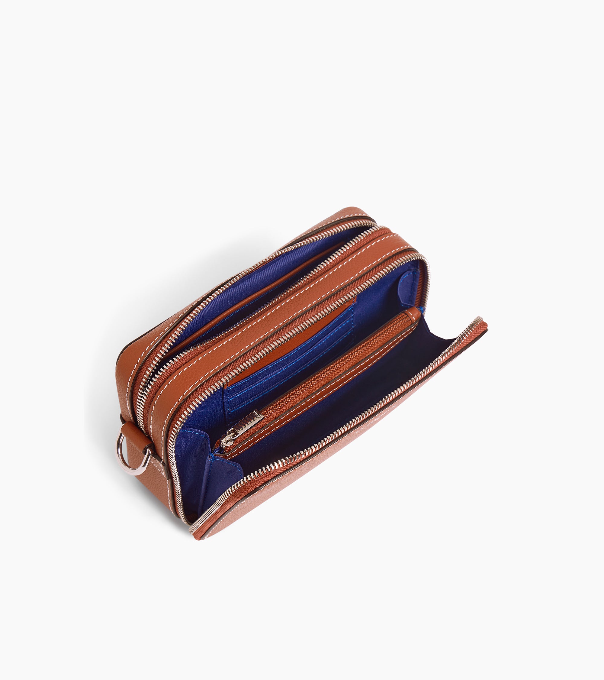 Le Tanneur Emile Petite Sacoche Cuir Acajou 2 Zip