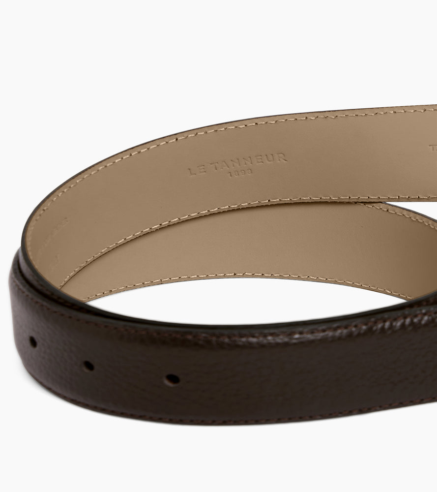 Le Tanneur Ceinture cuir grainé homme 35 mm boucle rectangle