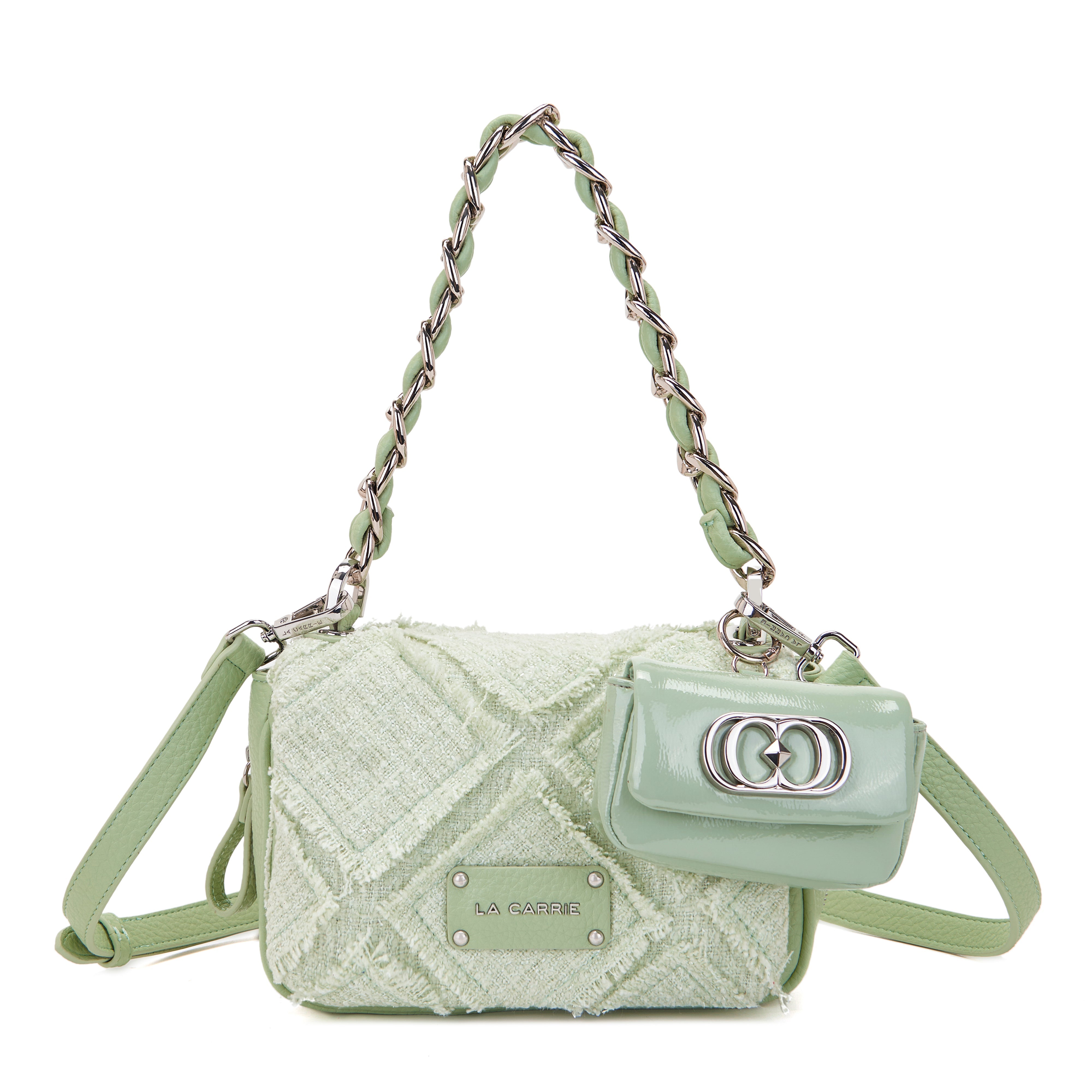 La Carrie Isabel Cross sac bandoulière vert canvas 21x11x13cm