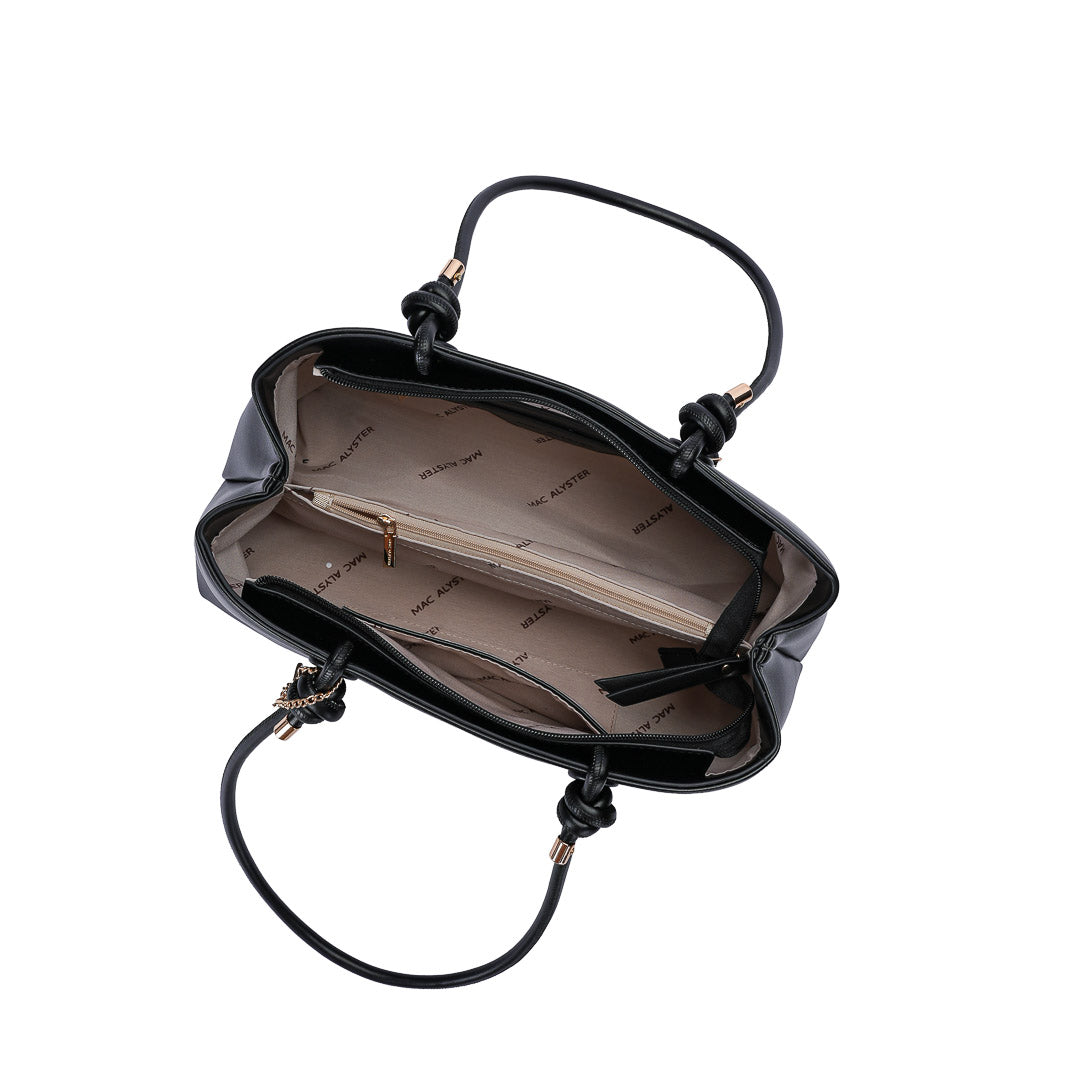 MAC ALYSTER MANDORA sac shopping allongé chocolat pailleté