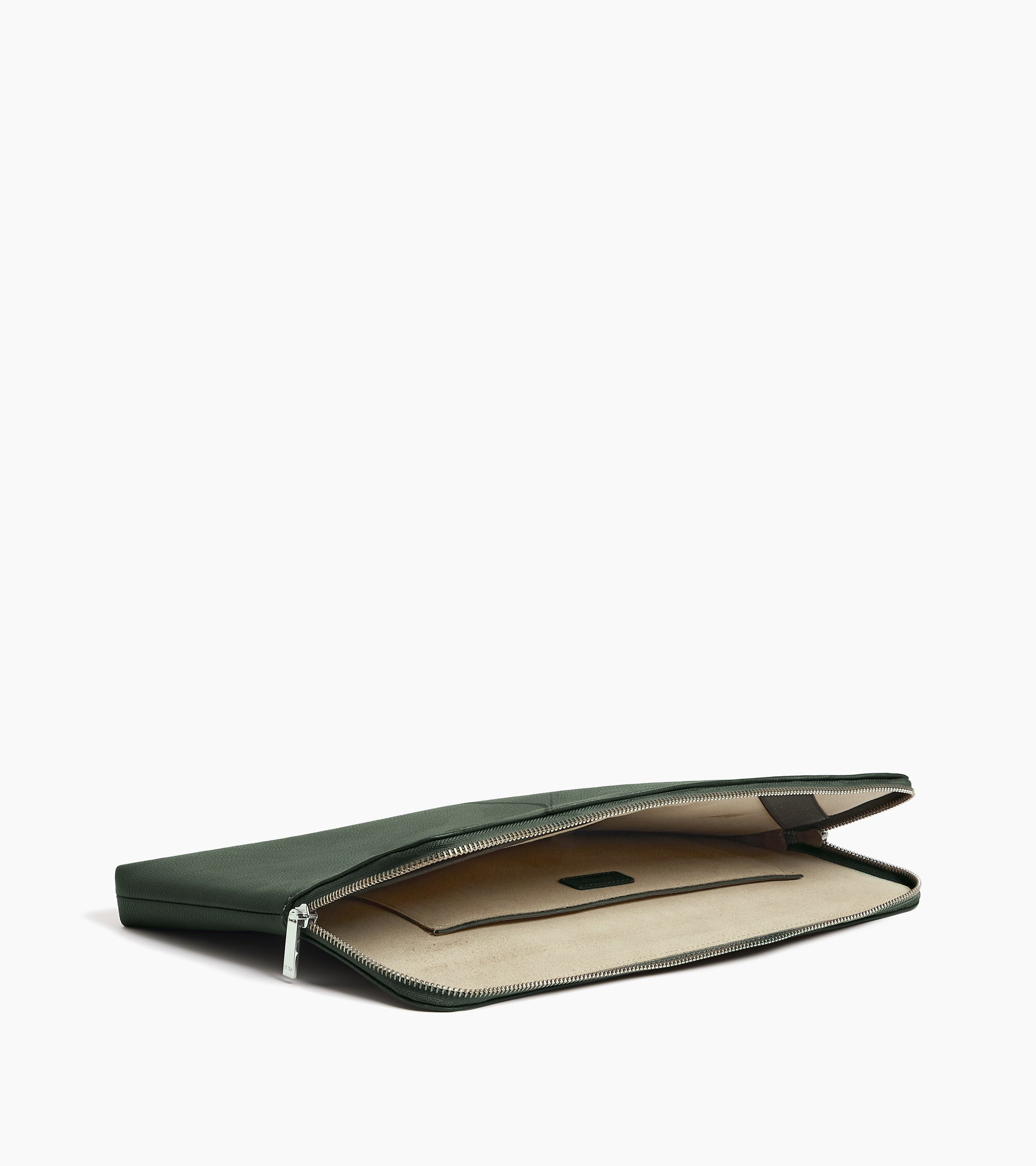 Le Tanneur pochette ordinateur 14" cuir grainé Green Malachite