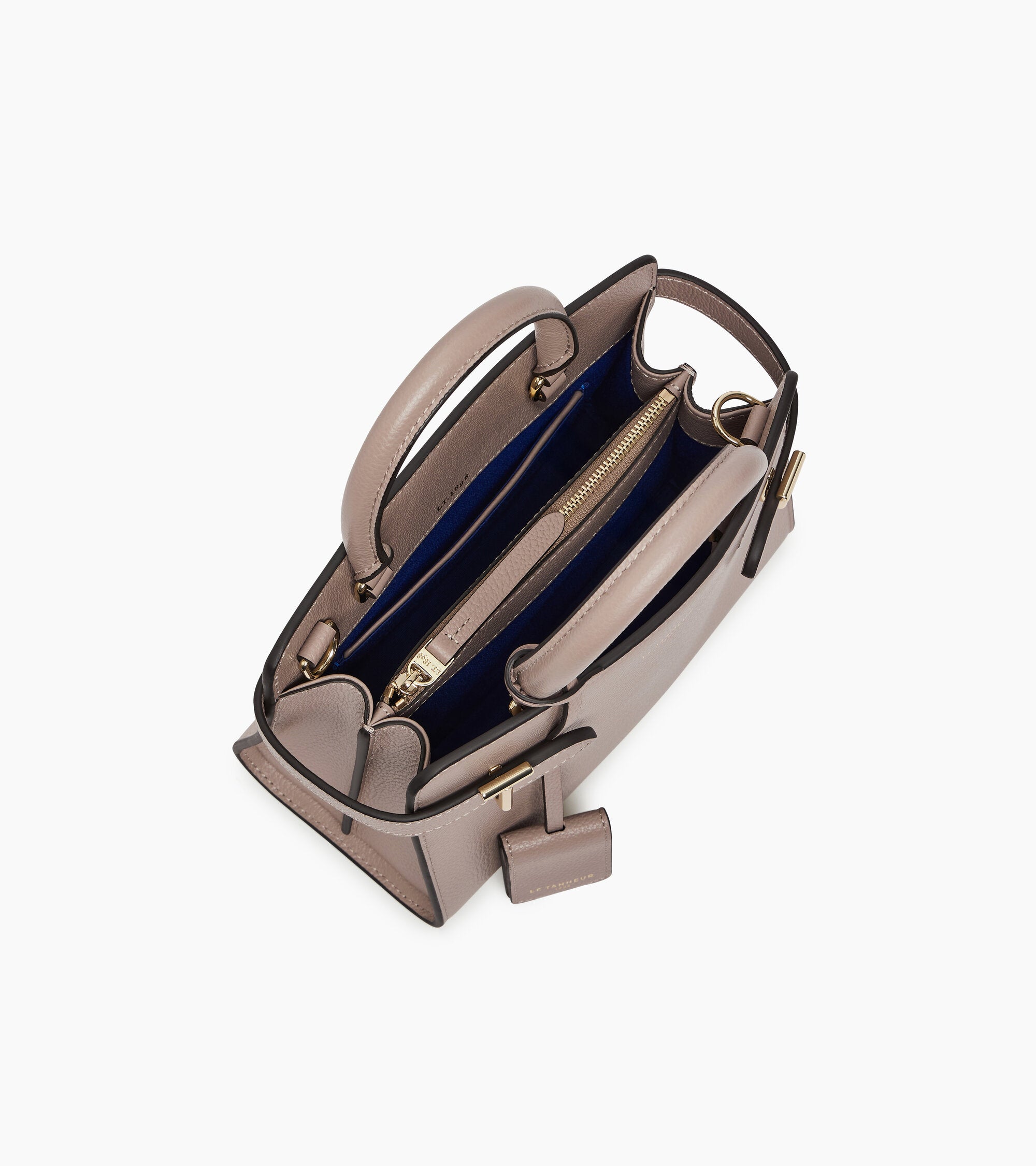 Le Tanneur Emilie petit sac main cuir grainé gris Fossil Grey