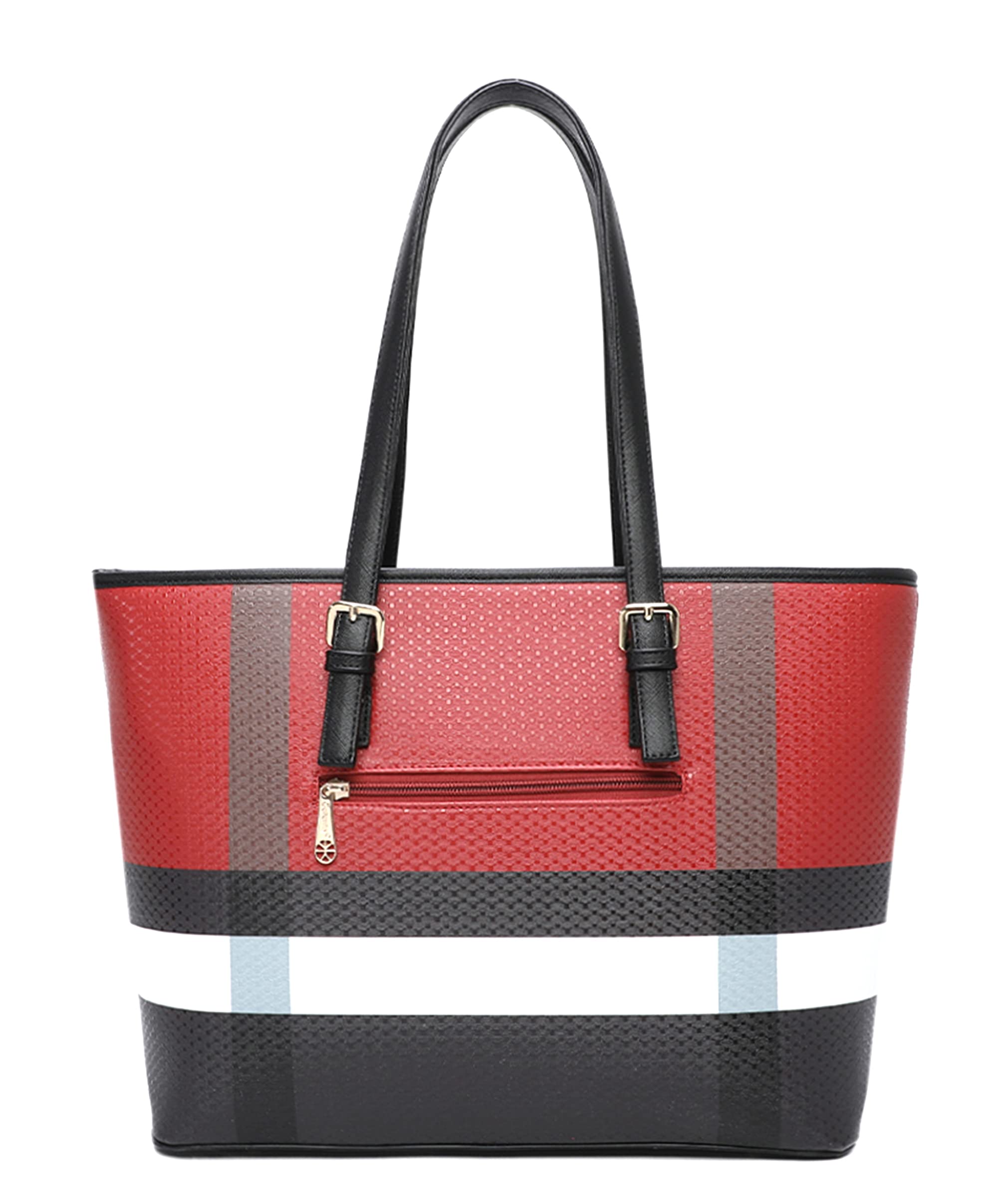 Gallantry Sac Cabas Tote Bag Rouge Noir A4 XL Simili Cuir
