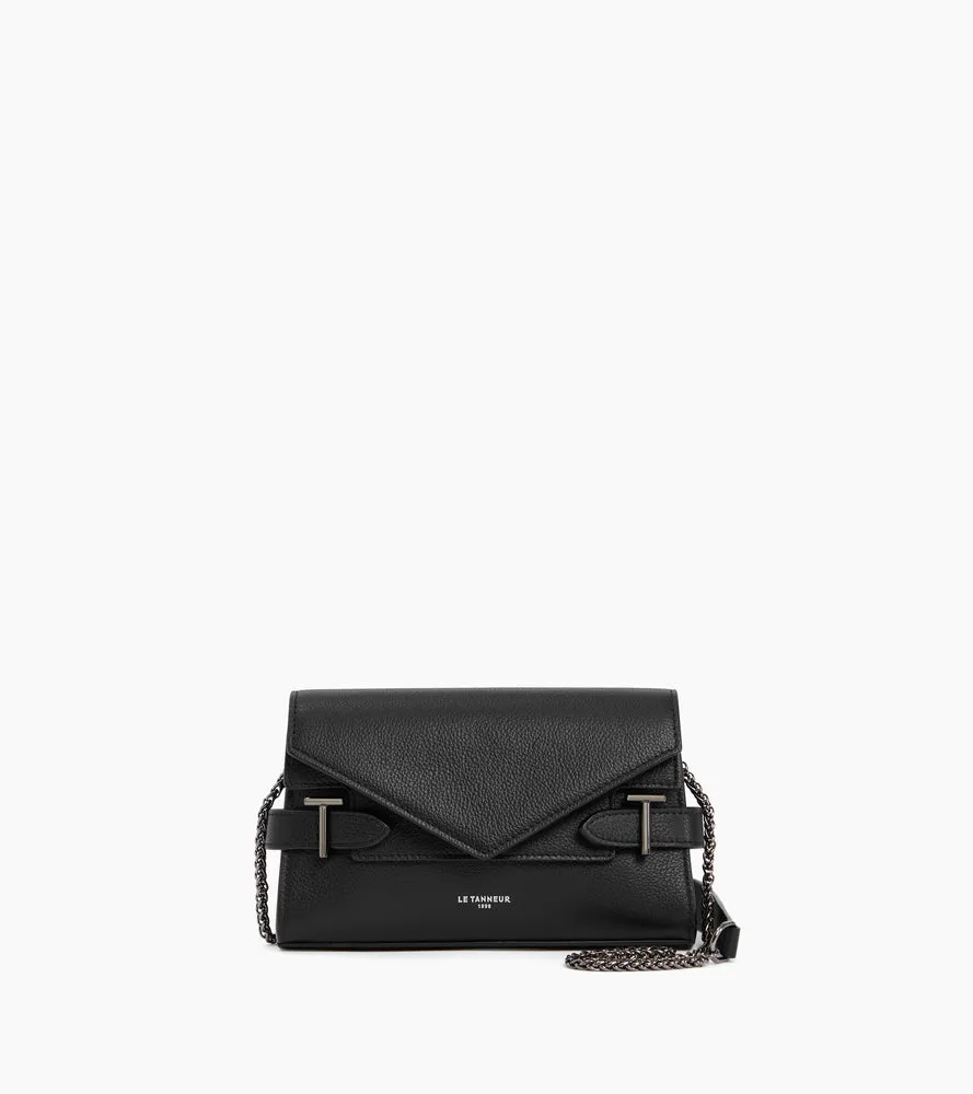 Le Tanneur Emilie pochette cuir grainé noir Black
