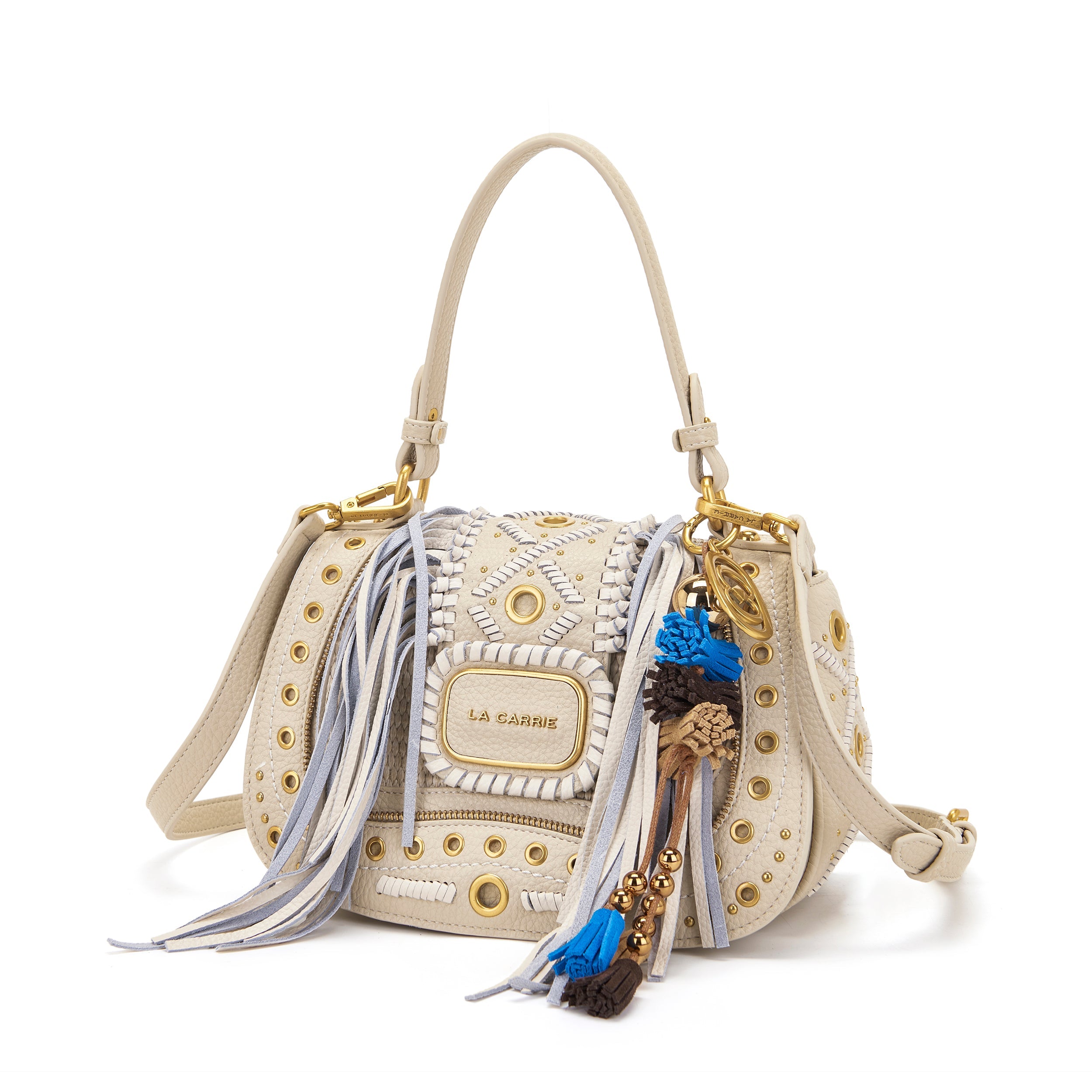 La Carrie Bag Jungle sac main tresse ivoire 26x11x17 cm
