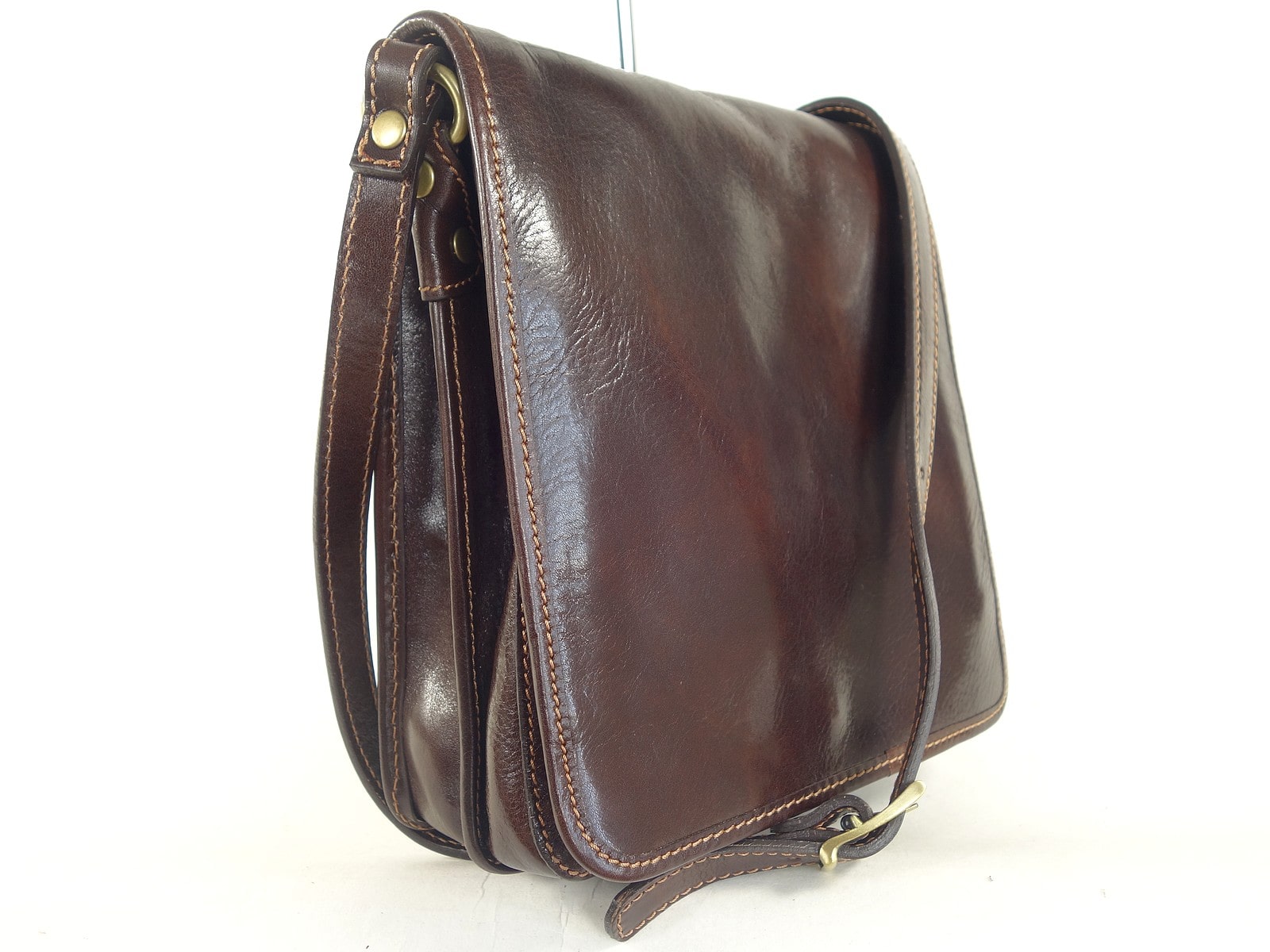 Collection Esprit Cuir Milano besace bandoulière brun cuir homme