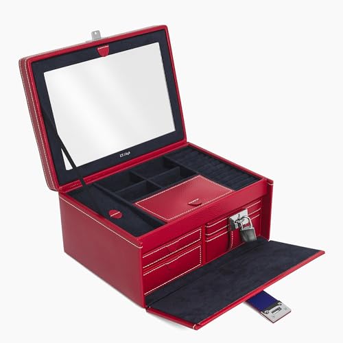 Le Tanneur Luggage boîte à bijoux cuir miroir voyage femme
