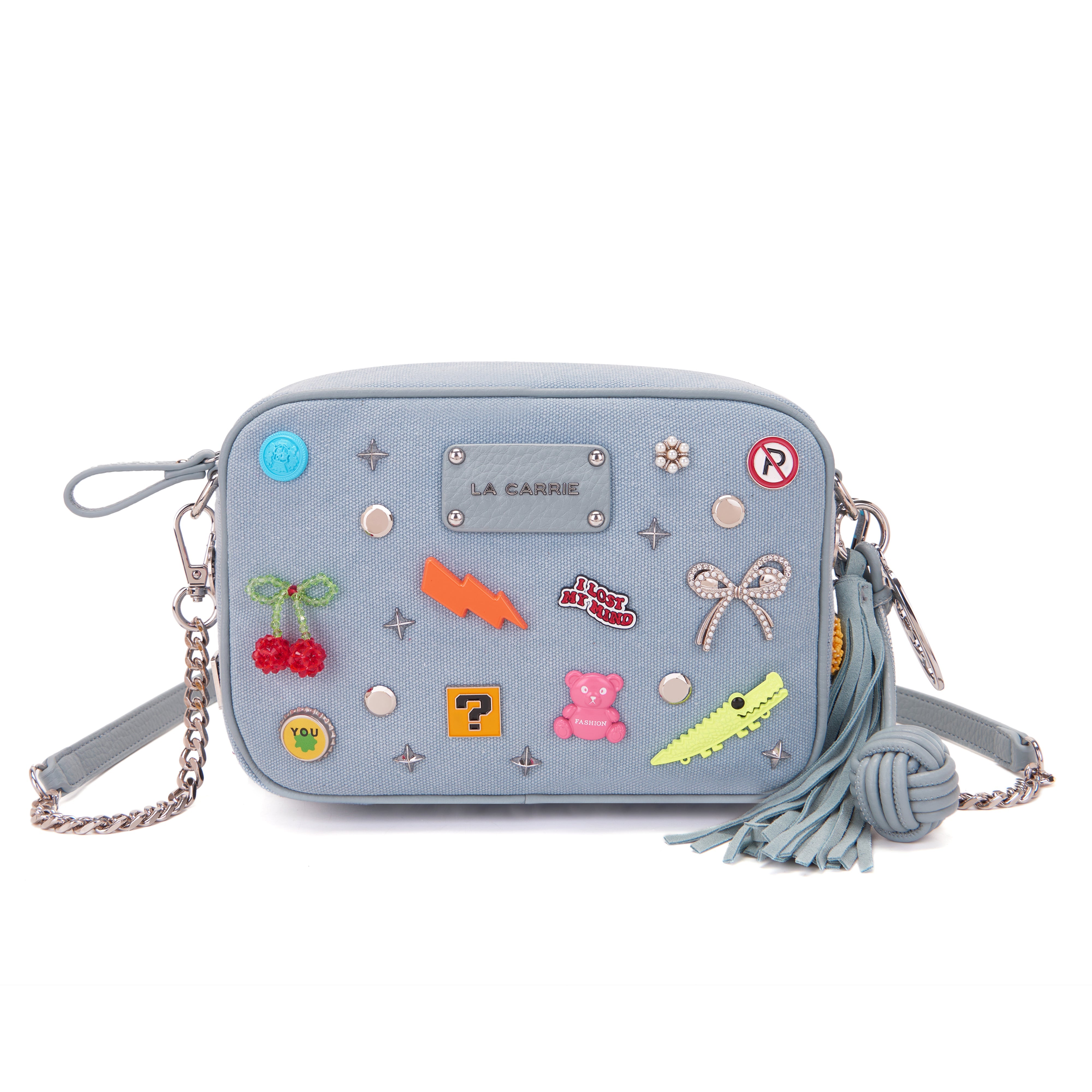 La Carrie Pins sac bandoulière ciel 23x10x16cm