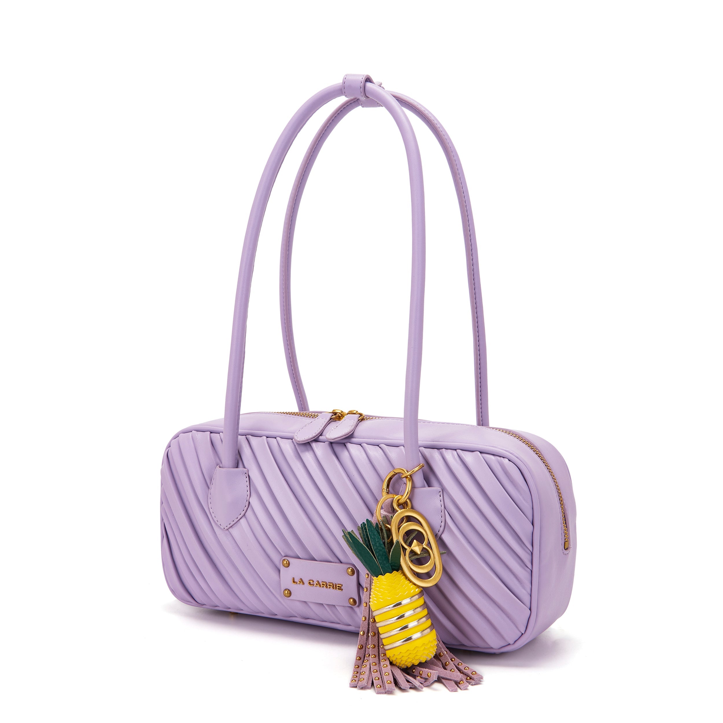 La Carrie Plissé sac à main lavande PU 30 cm
