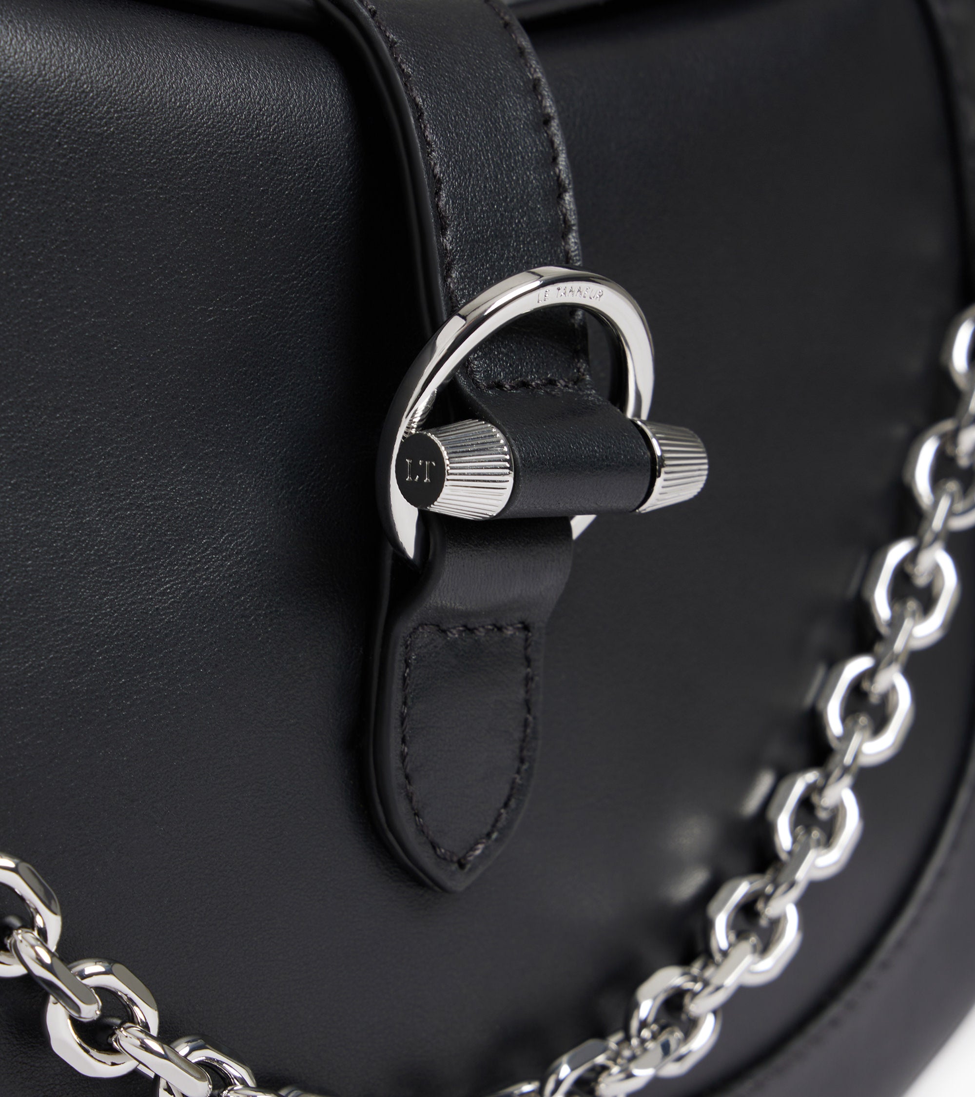 Le Tanneur Pia sac bandoulière cuir lisse noir