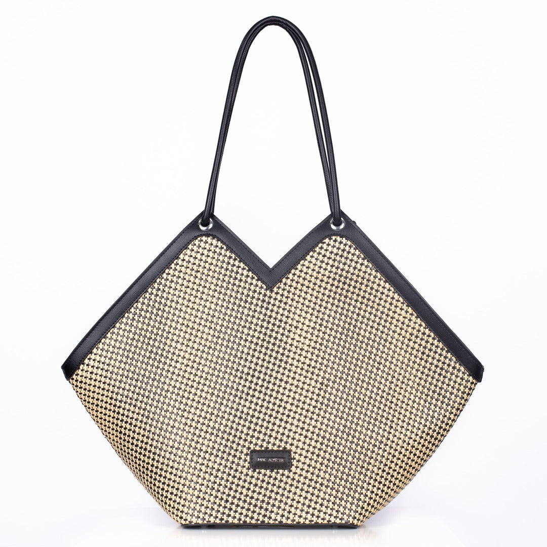 MAC ALYSTER Saint-Raphaël sac cabas M taupe raphia