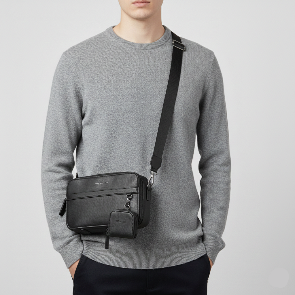 Mac Alyster Lucas camera bag Noir bandoulière 23 cm