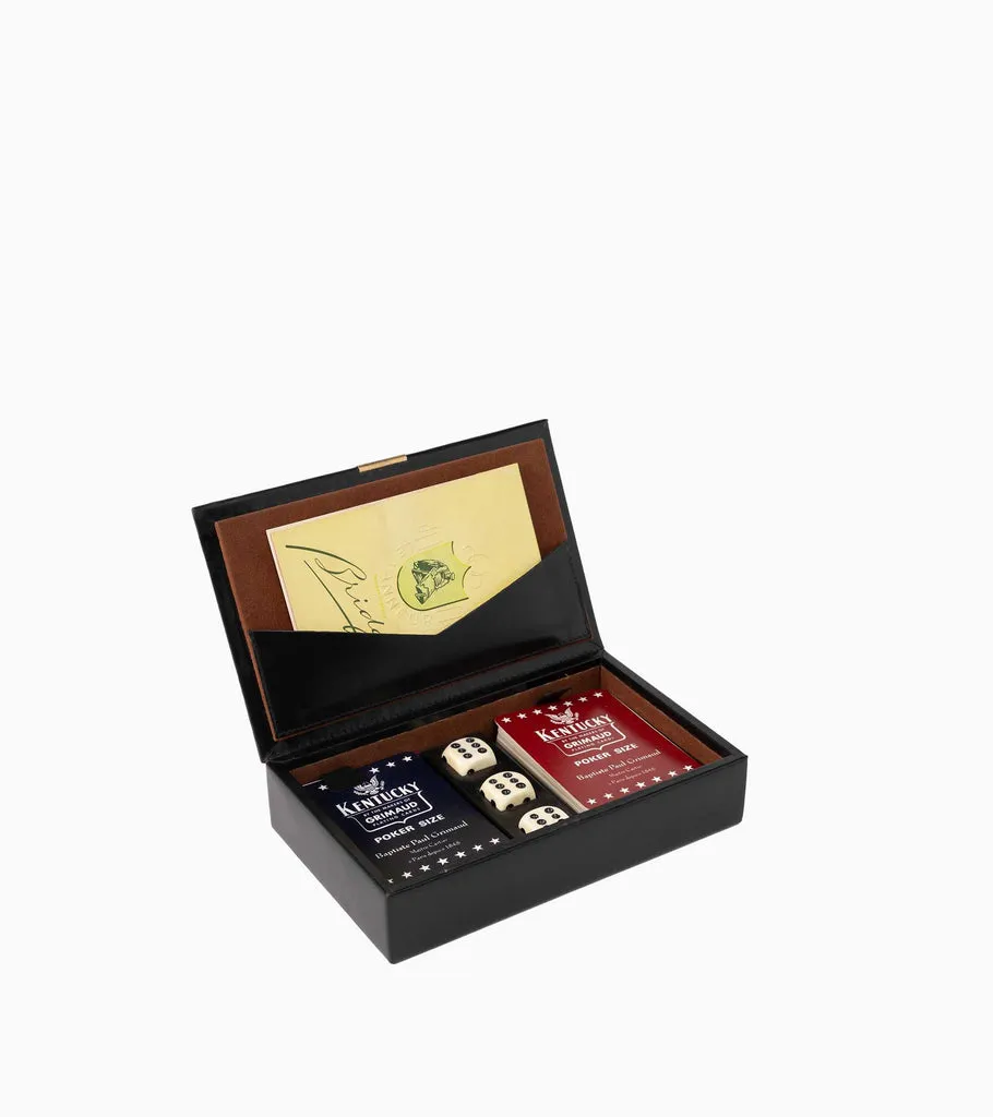 Le Tanneur Bridge étui cuir 2 jeux cartes dés