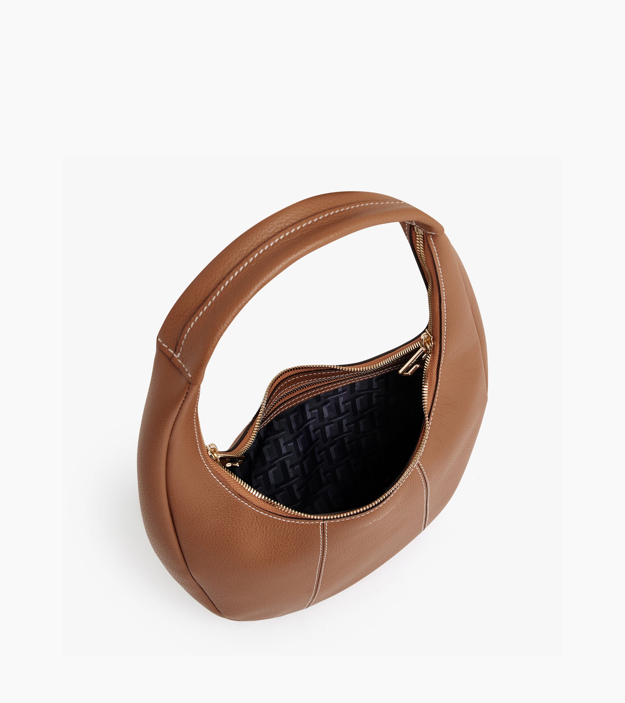 Le Tanneur Juliette sac hobo moyen cuir grainé camel