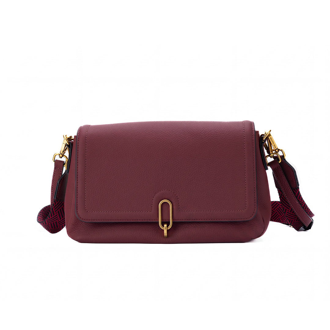 MAC ALYSTER Giulia sac à rabat cuir noir 27 cm femme