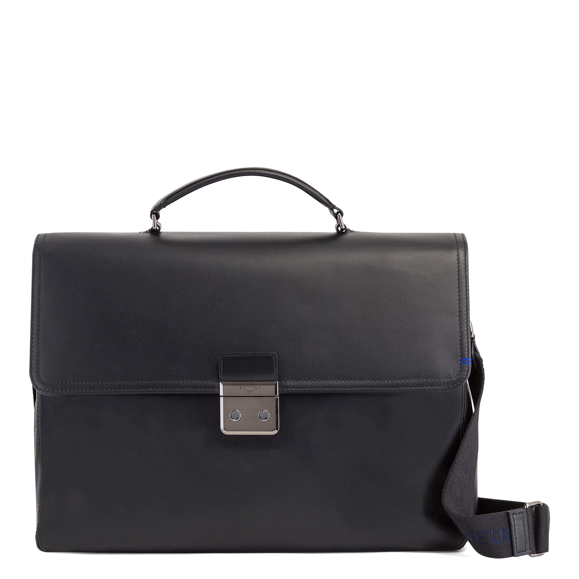 Le Tanneur Martin serviette cuir lisse 15" 38 cm