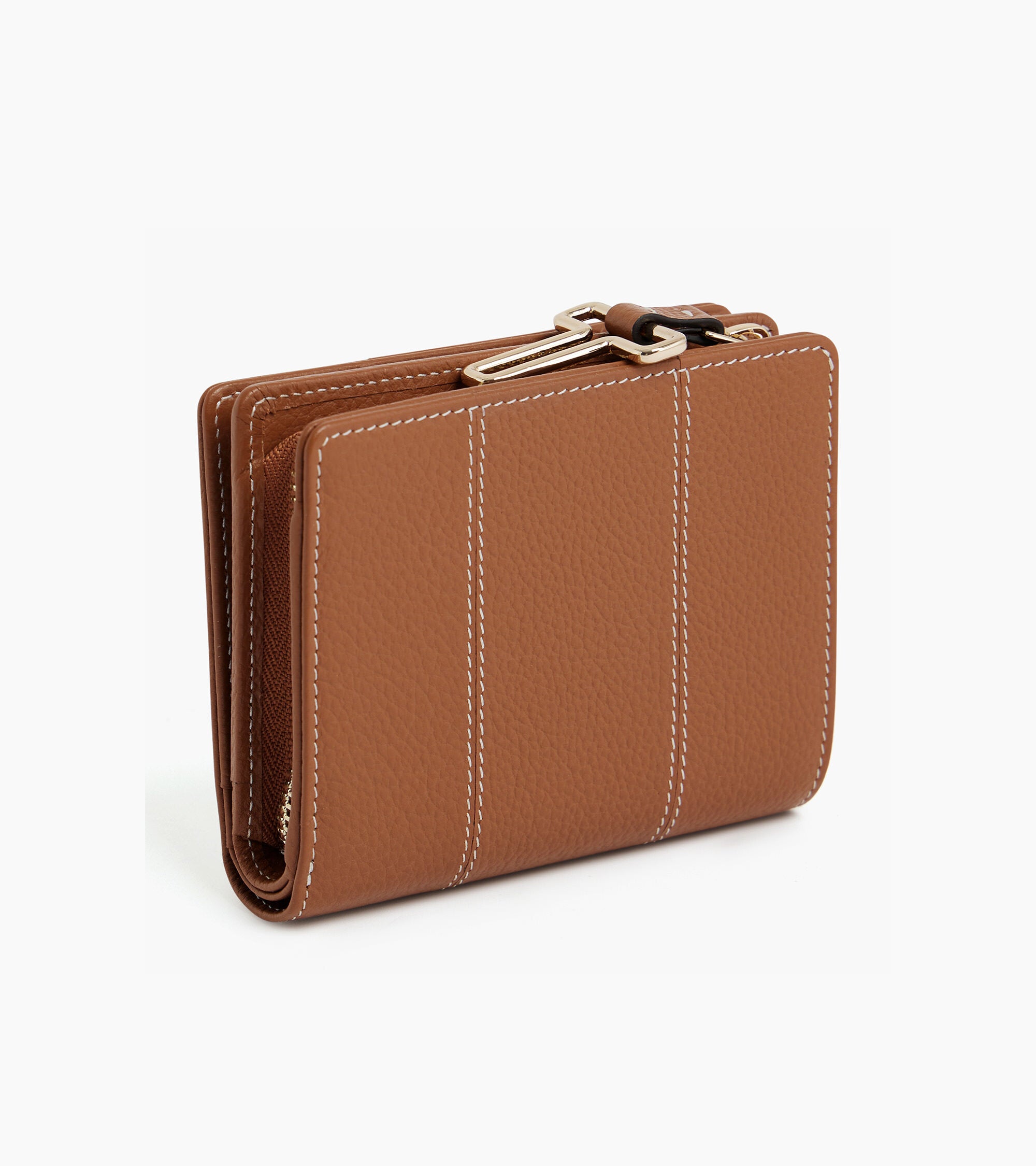 Le Tanneur Juliette petit portefeuille cuir grainé Brown Tan