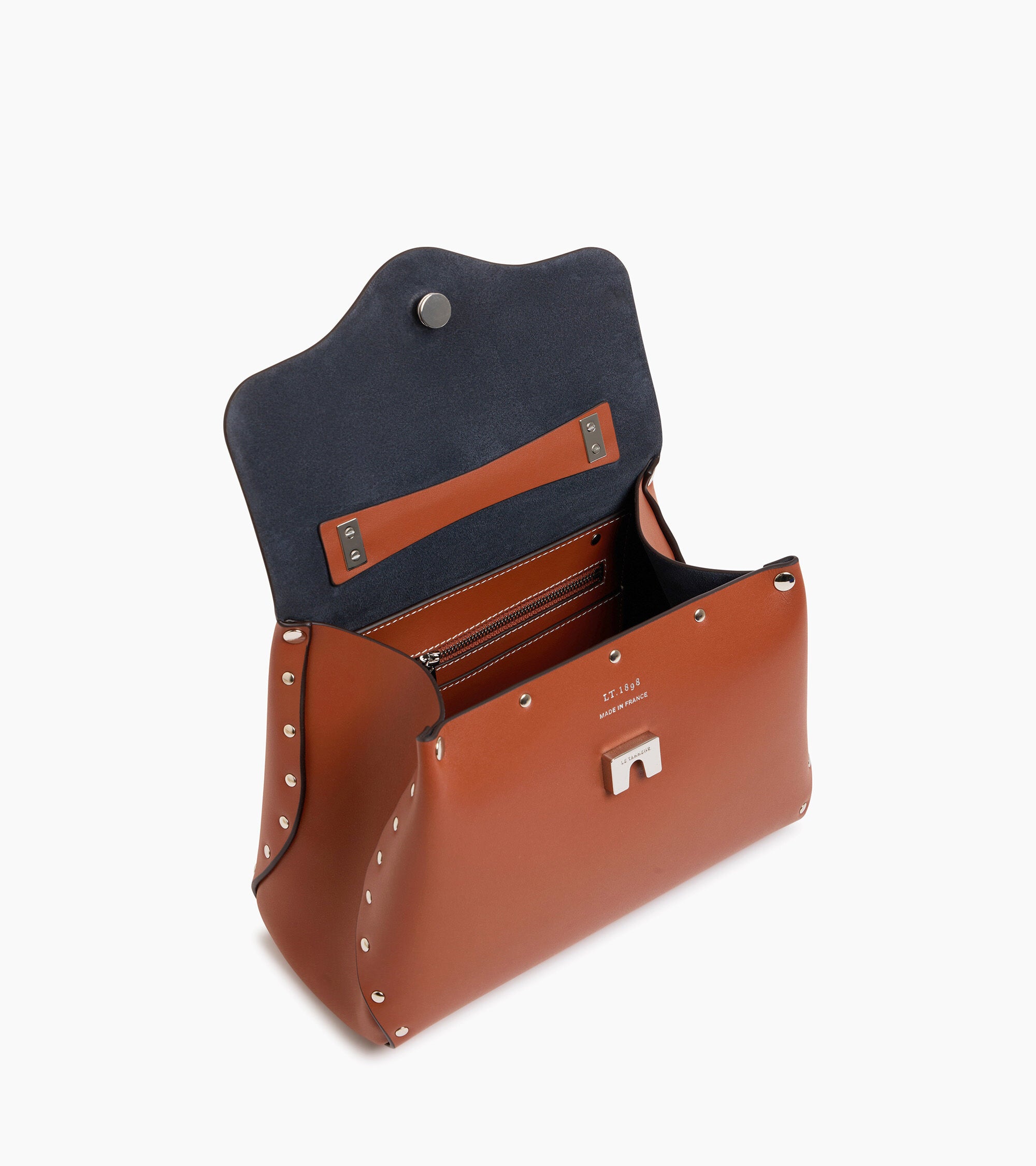 Le Tanneur Sans Couture petit sac à main cuir lisse marron
