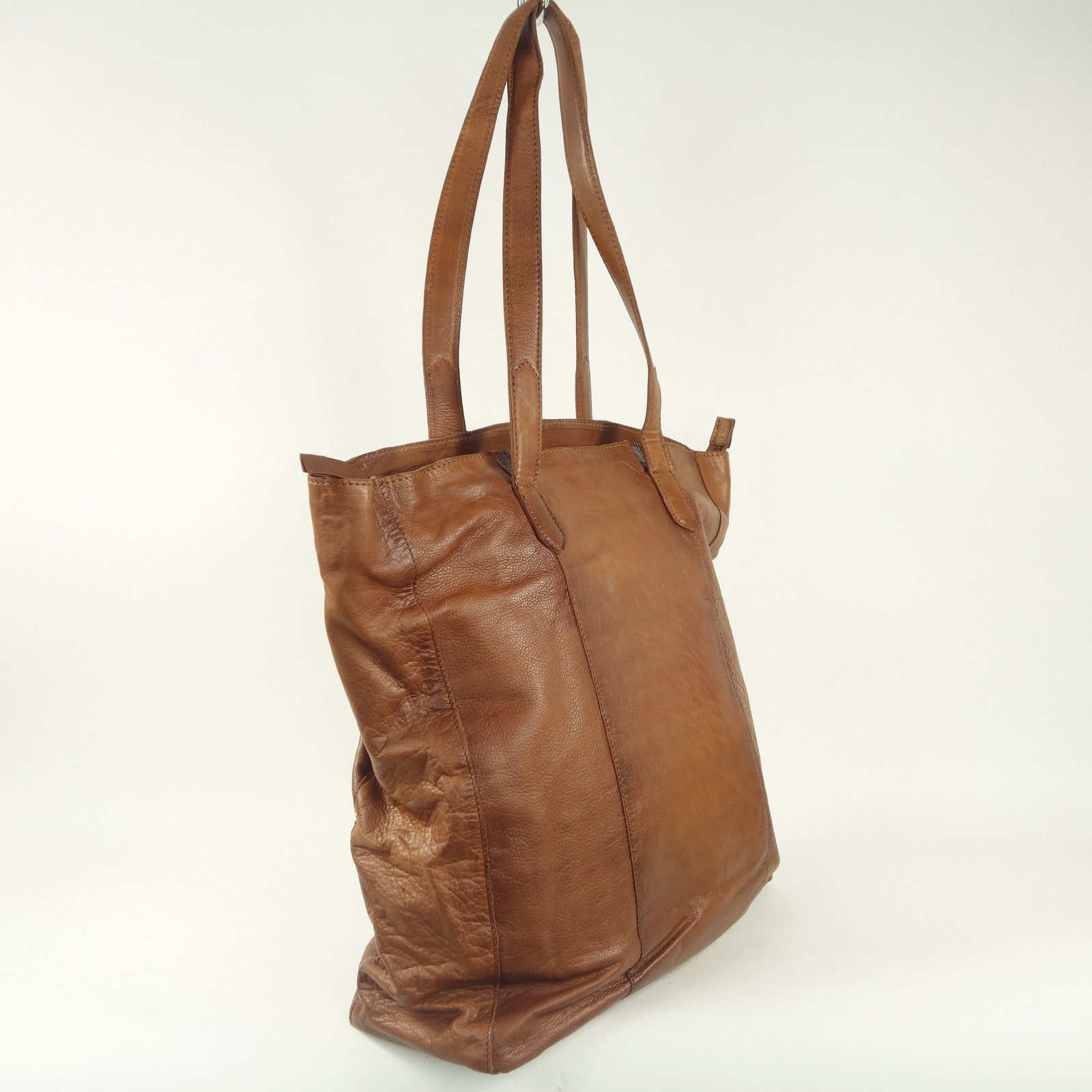Collection Esprit Cuir Jemma cabas cuir marron zippé