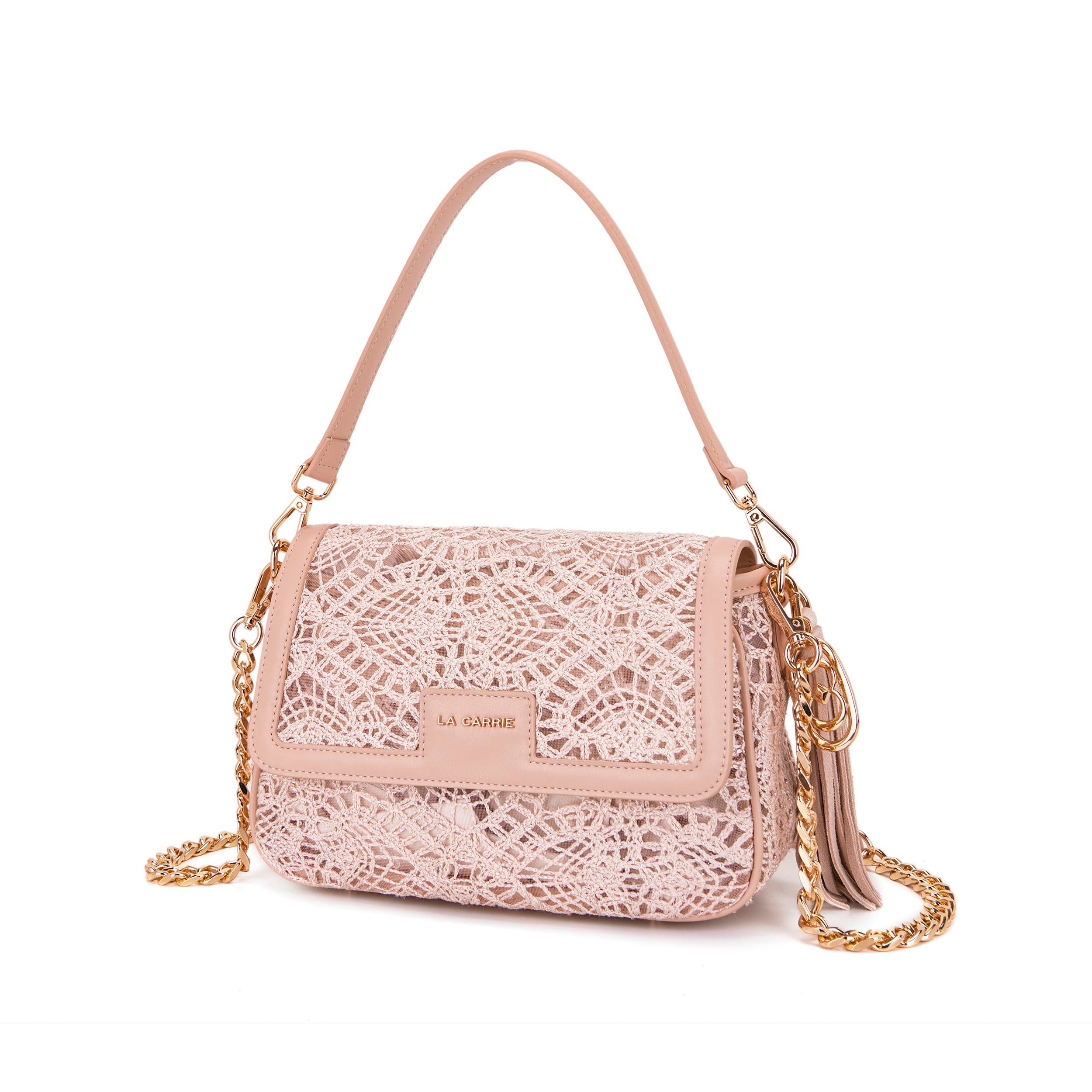 La Carrie Versailles sac à main rose crochet 29,5 cm