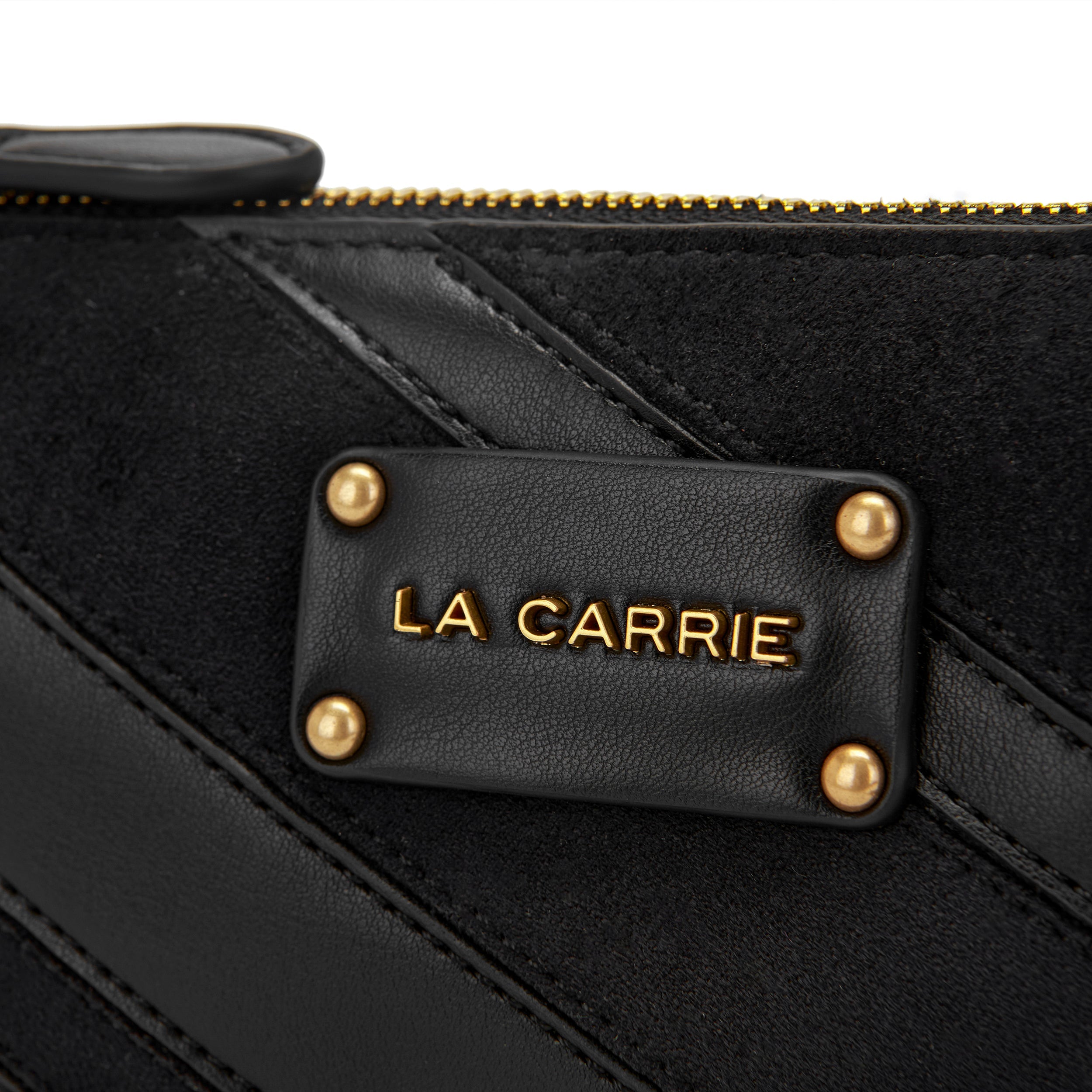 La Carrie Bag Stripes portefeuille noir rayé 25x4x13,5cm