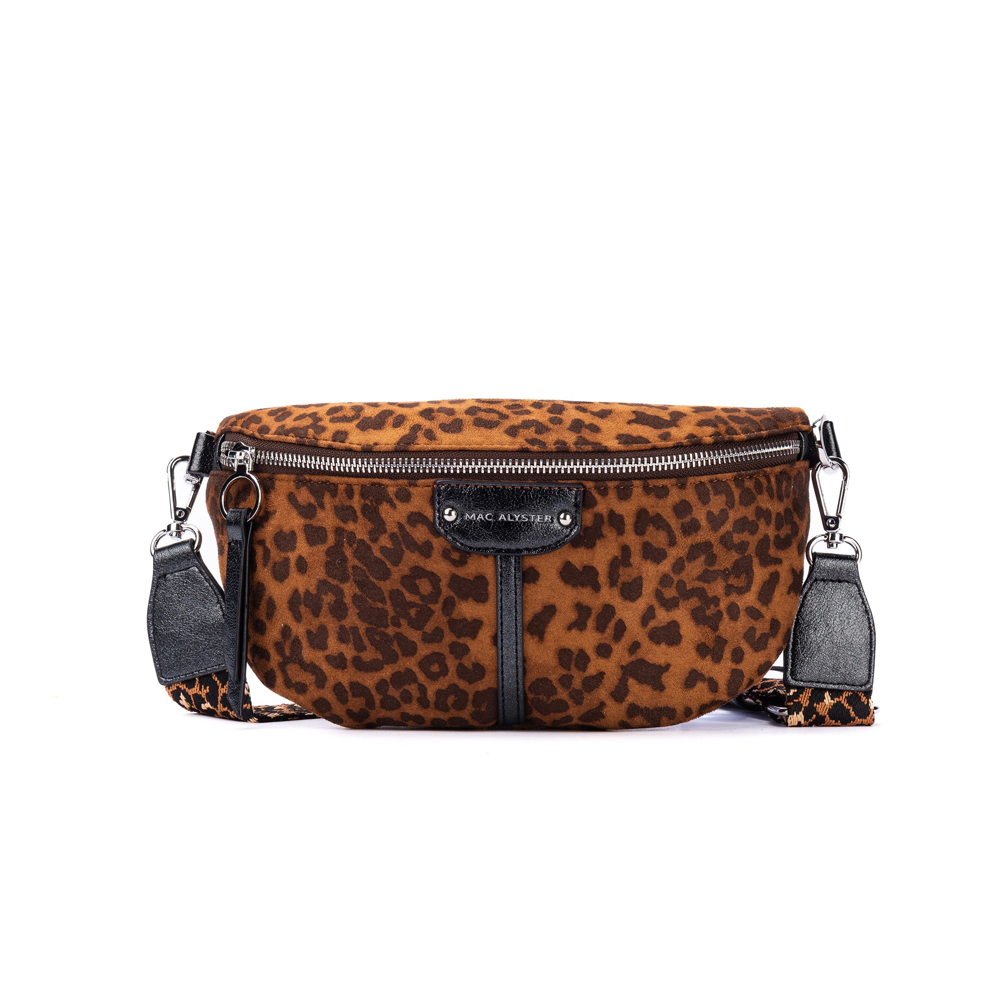Mac Alyster Capsule sac banane suédine Noir léopard