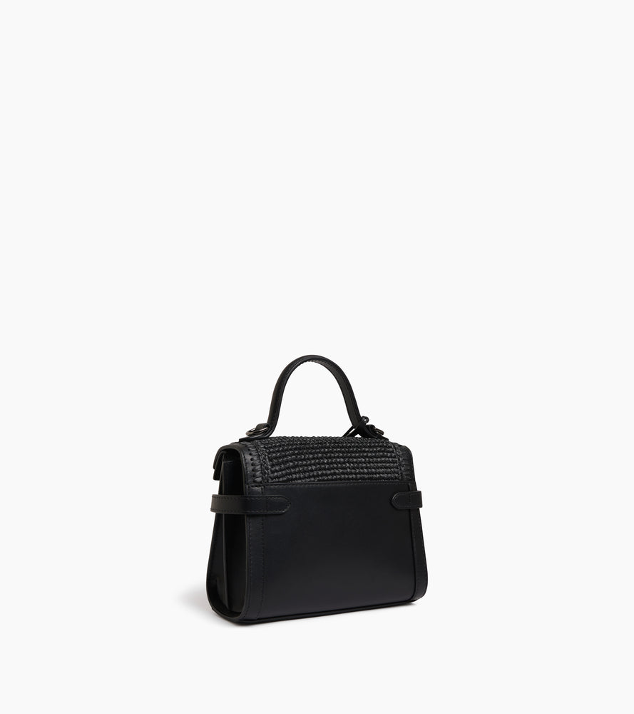 Le Tanneur Emilie petit sac à main raphia cuir noir