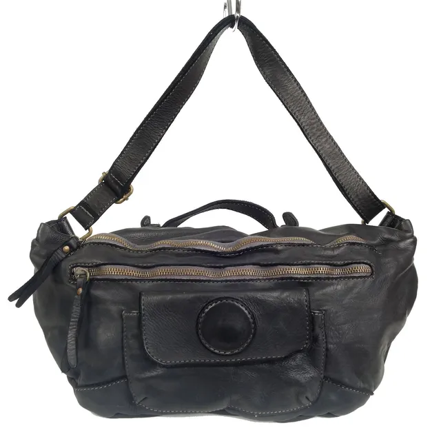 Collection Esprit Cuir DARIO sac banane XL noir cuir