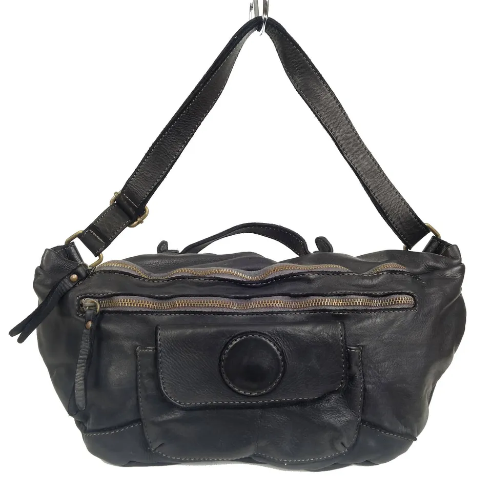 Collection Esprit Cuir DARIO sac banane XL noir cuir