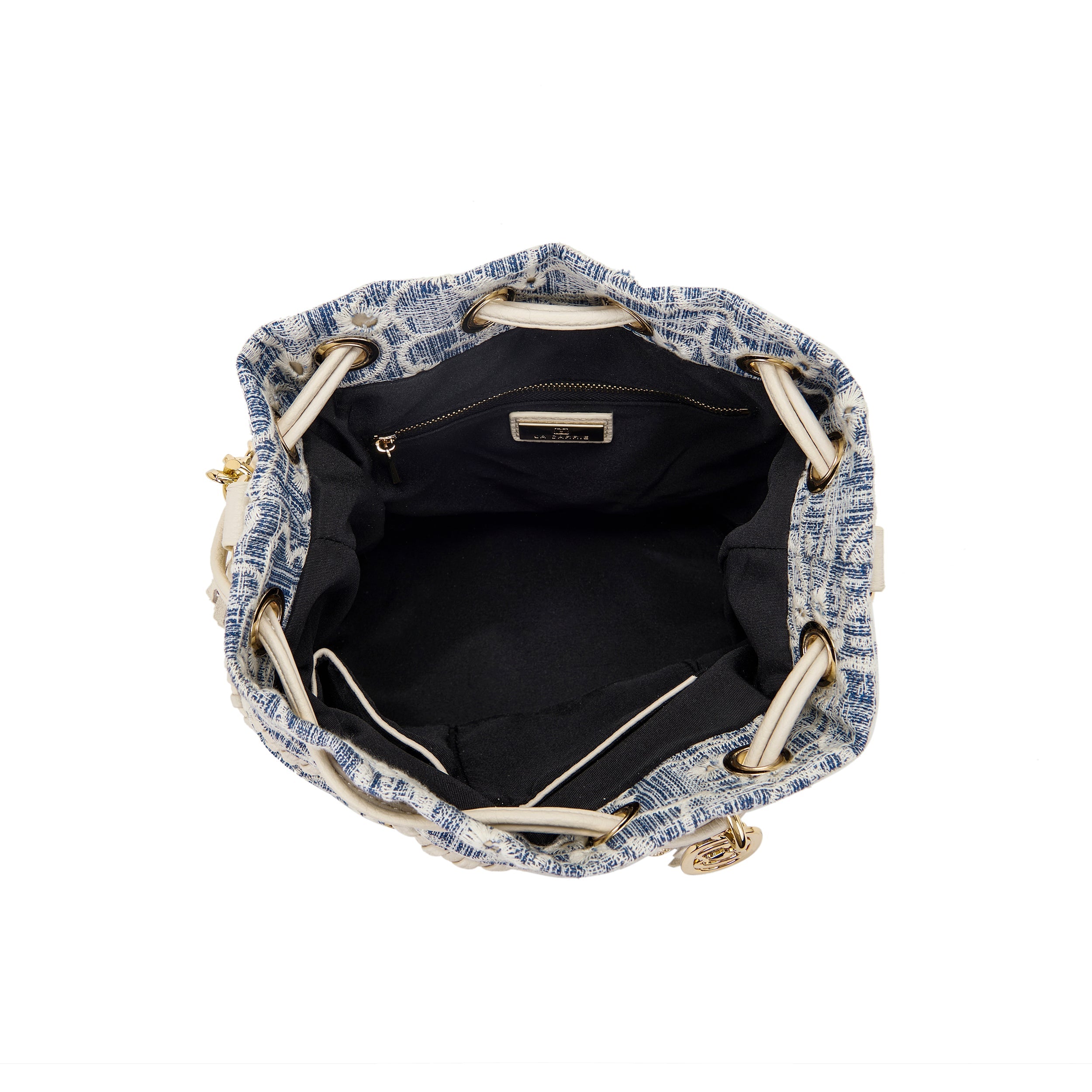 La Carrie Secchiello Romantic sac seau jean 24x17x26cm