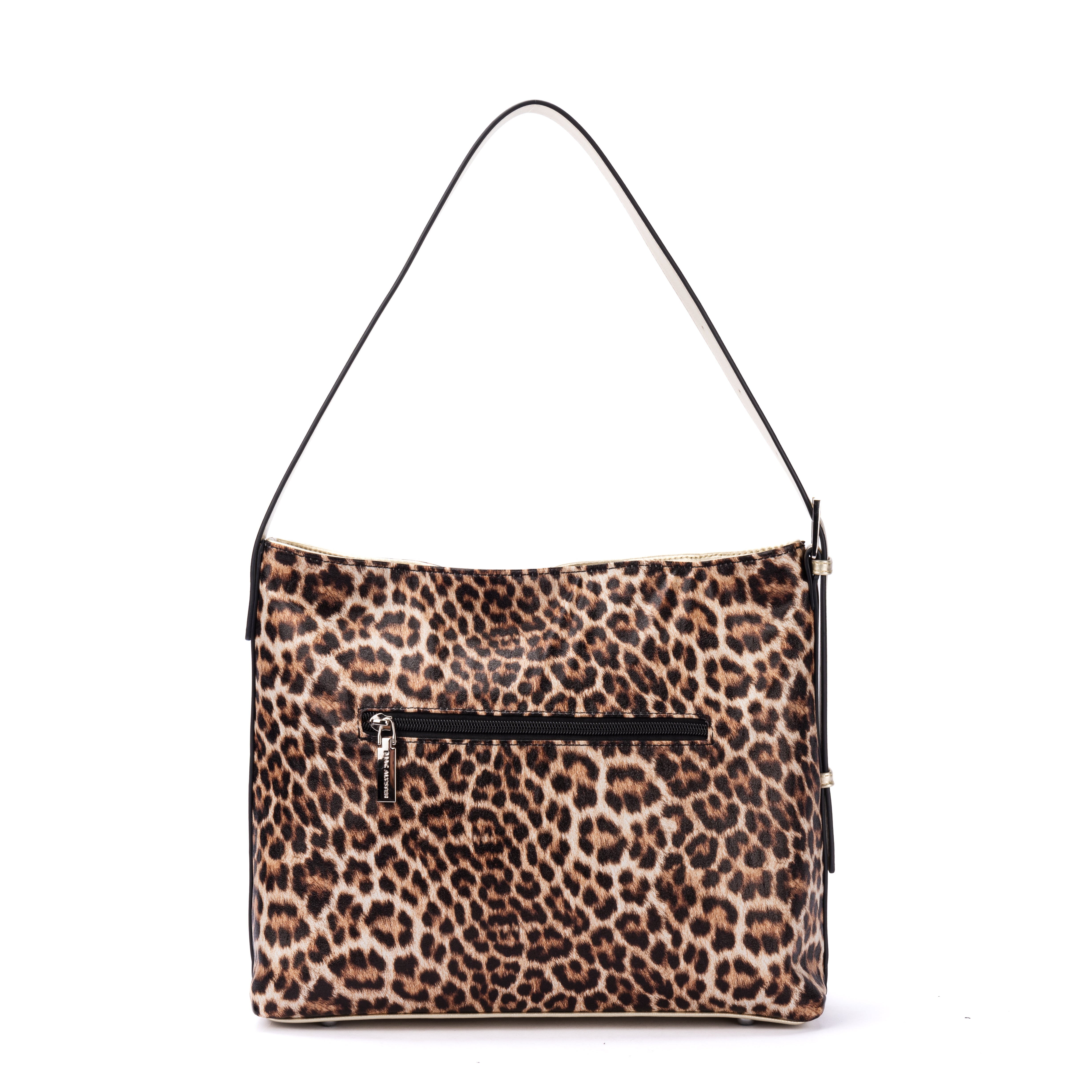 MAC ALYSTER Leopard sac trotteur noir imprimé animal