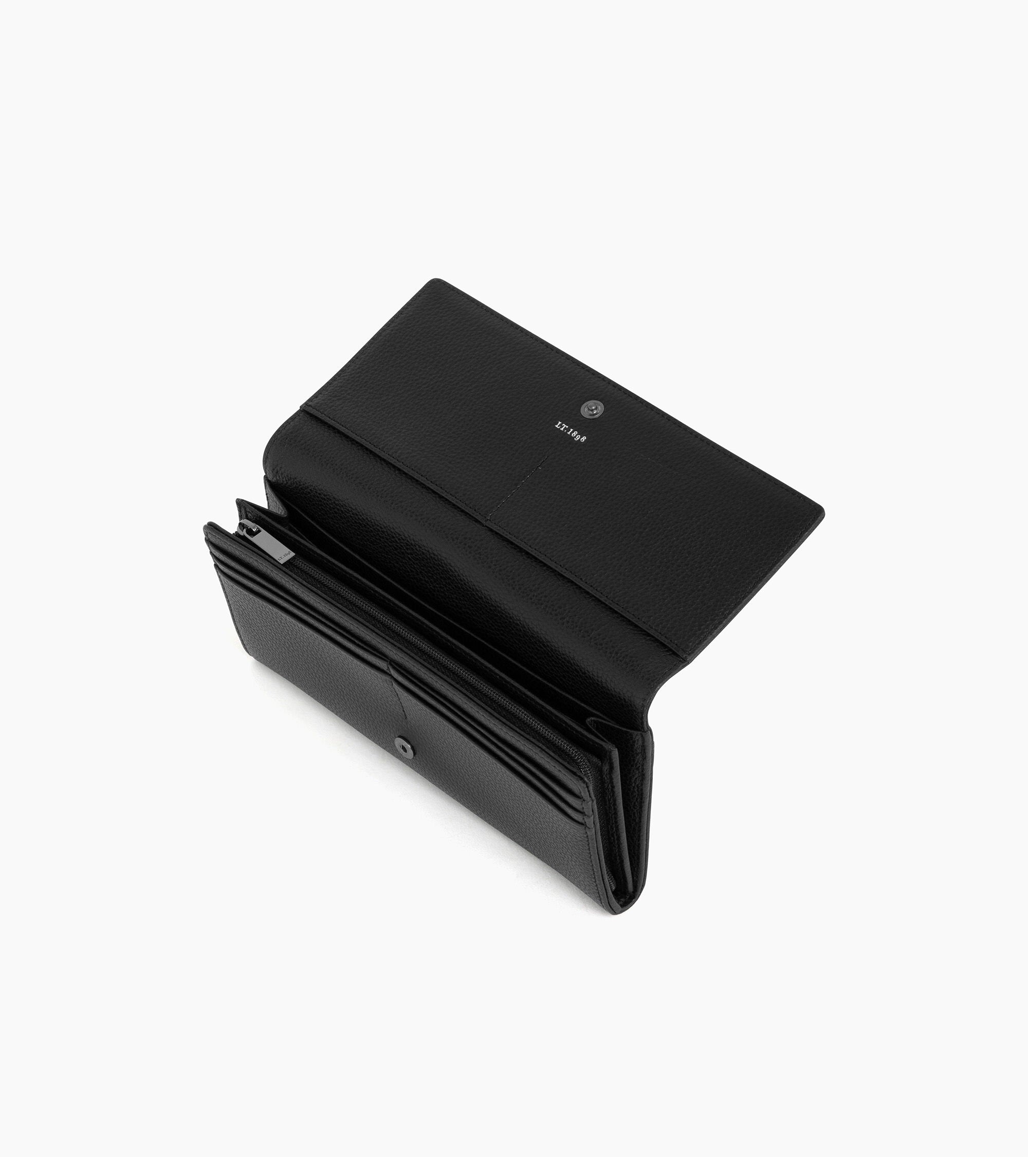 Le Tanneur Emilie compagnon cuir grainé noir anti-RFID