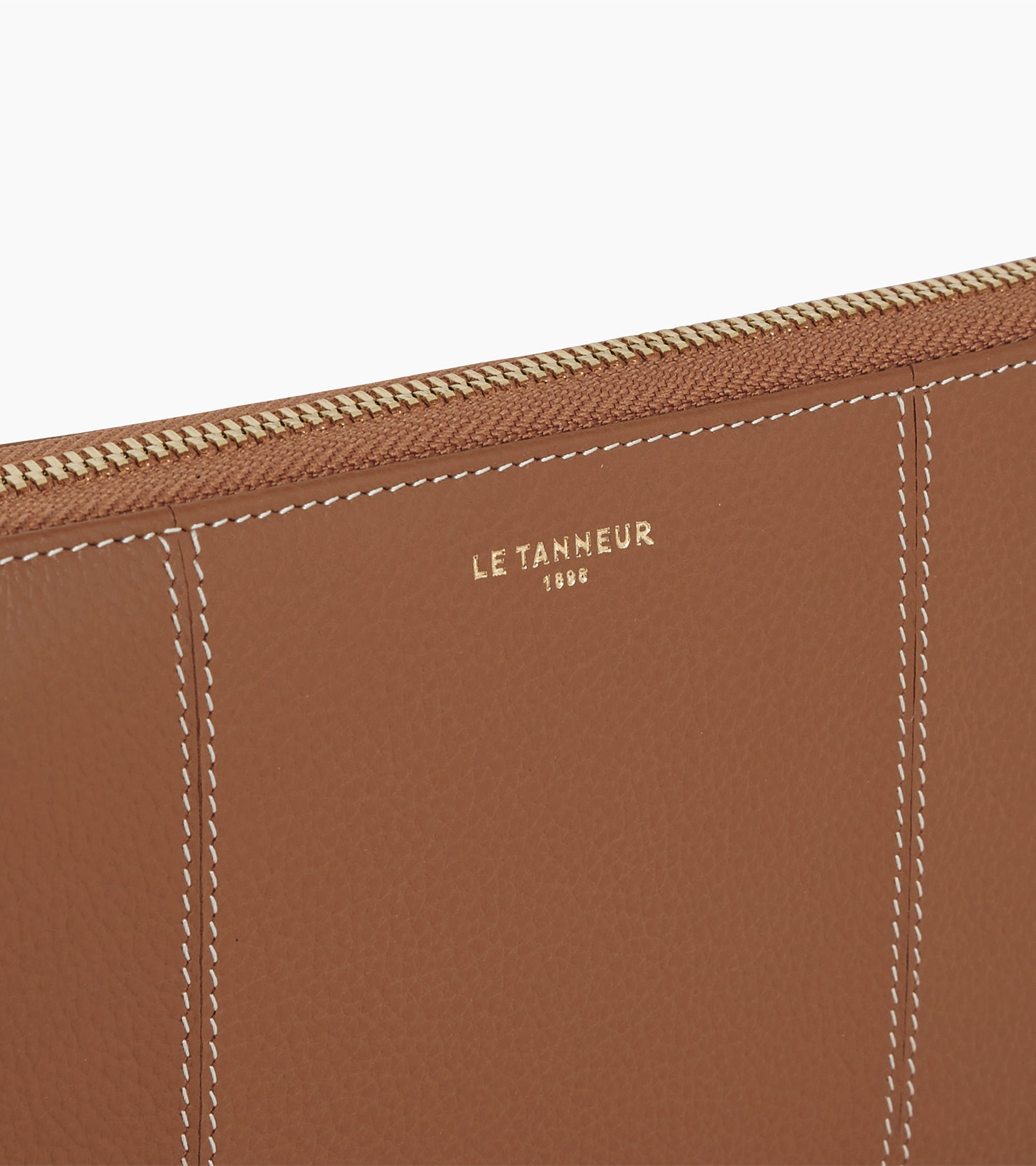 Le Tanneur Juliette compagnon zippé cuir grainé marron tan
