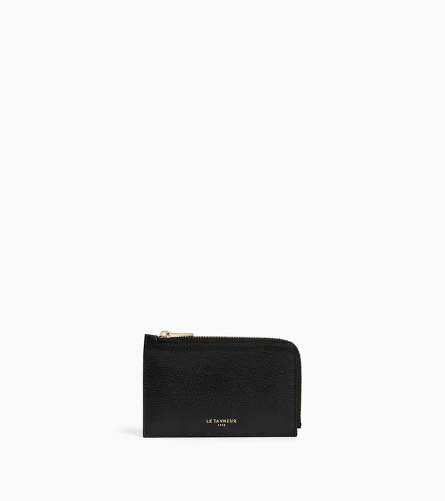 Le Tanneur Albertine porte-cartes cuir grainé noir zippé