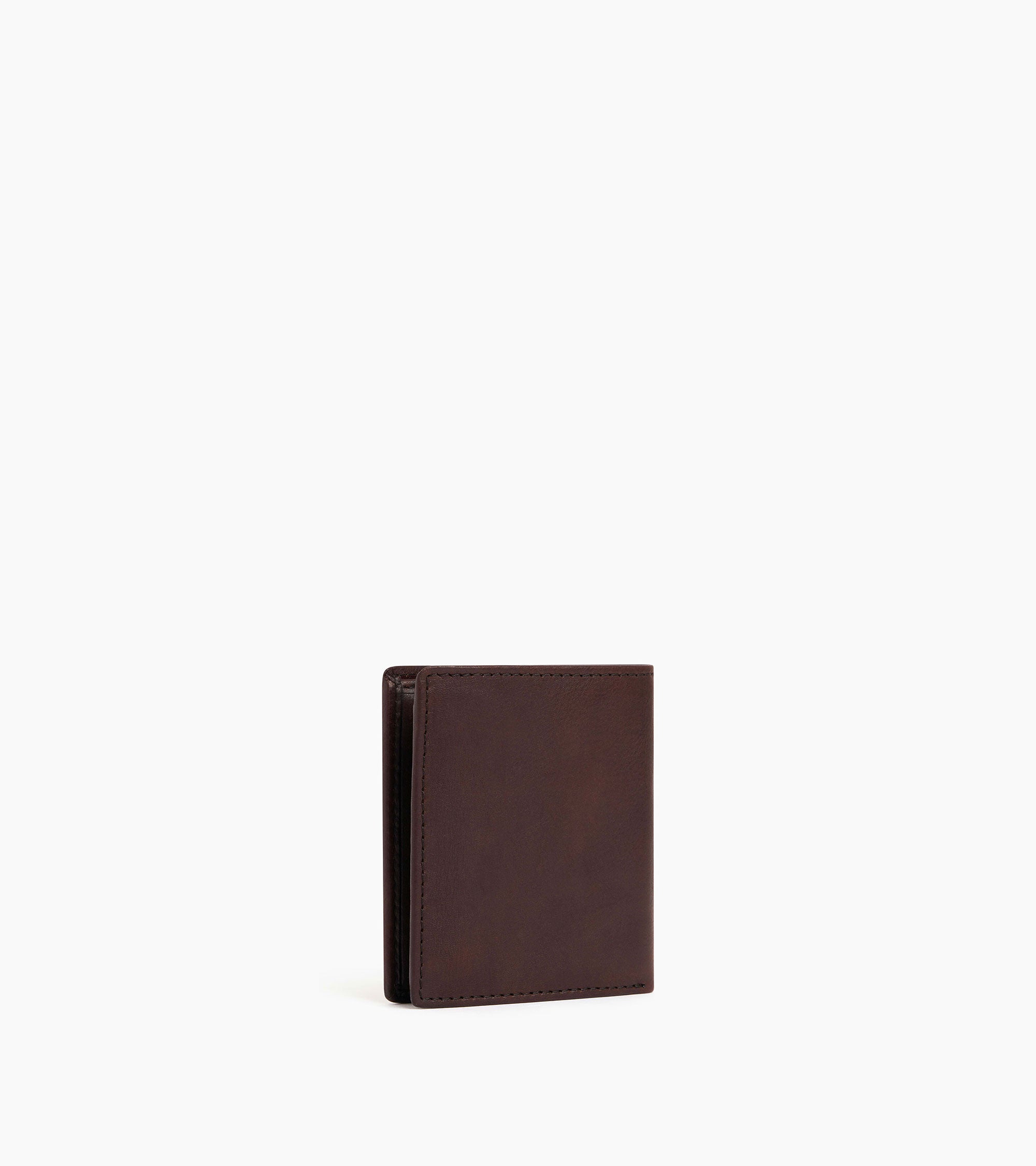 Le Tanneur Gary porte-monnaie boite cuir huile marron