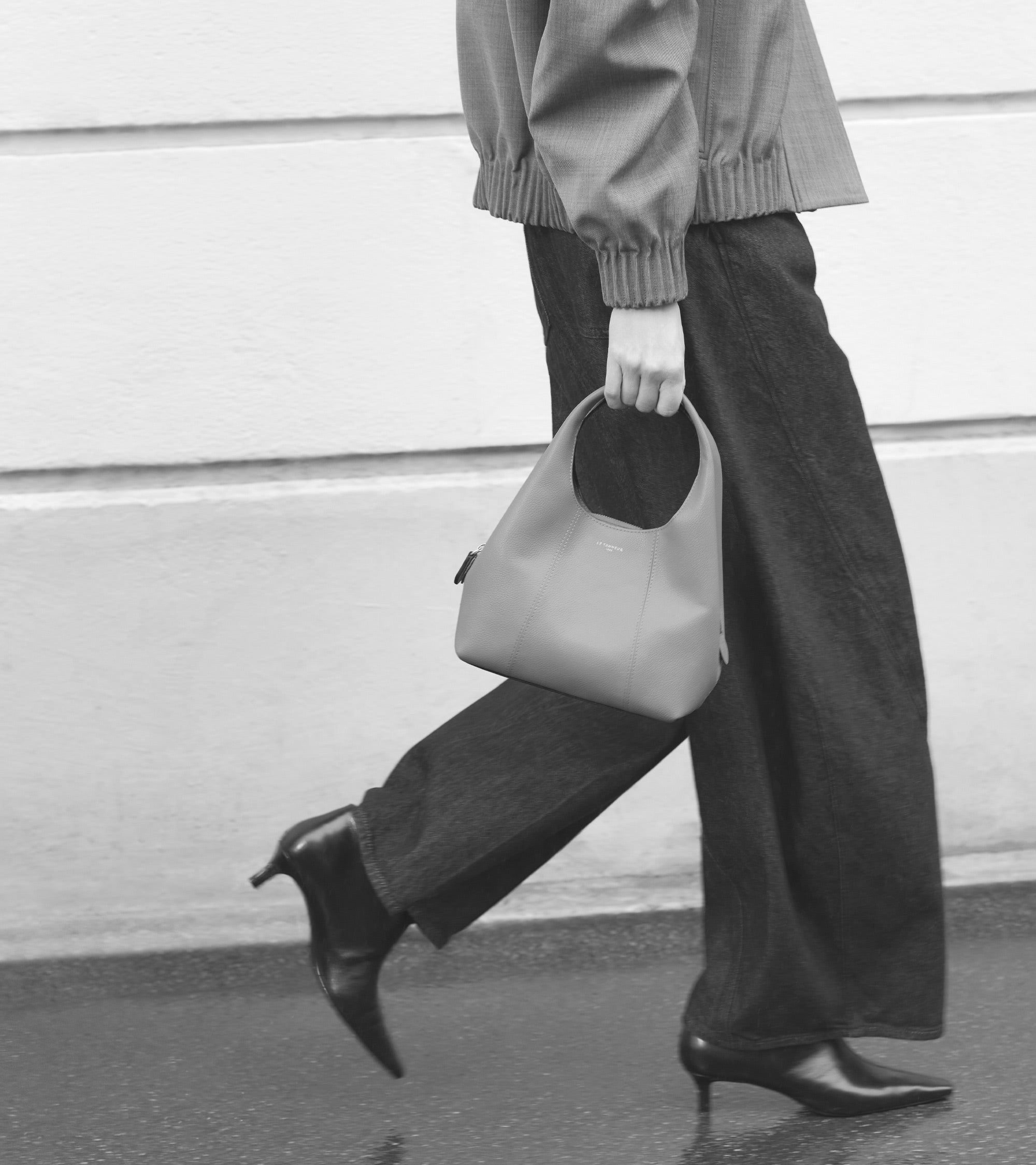 Le Tanneur Juliette Petit sac à main cuir grainé noir