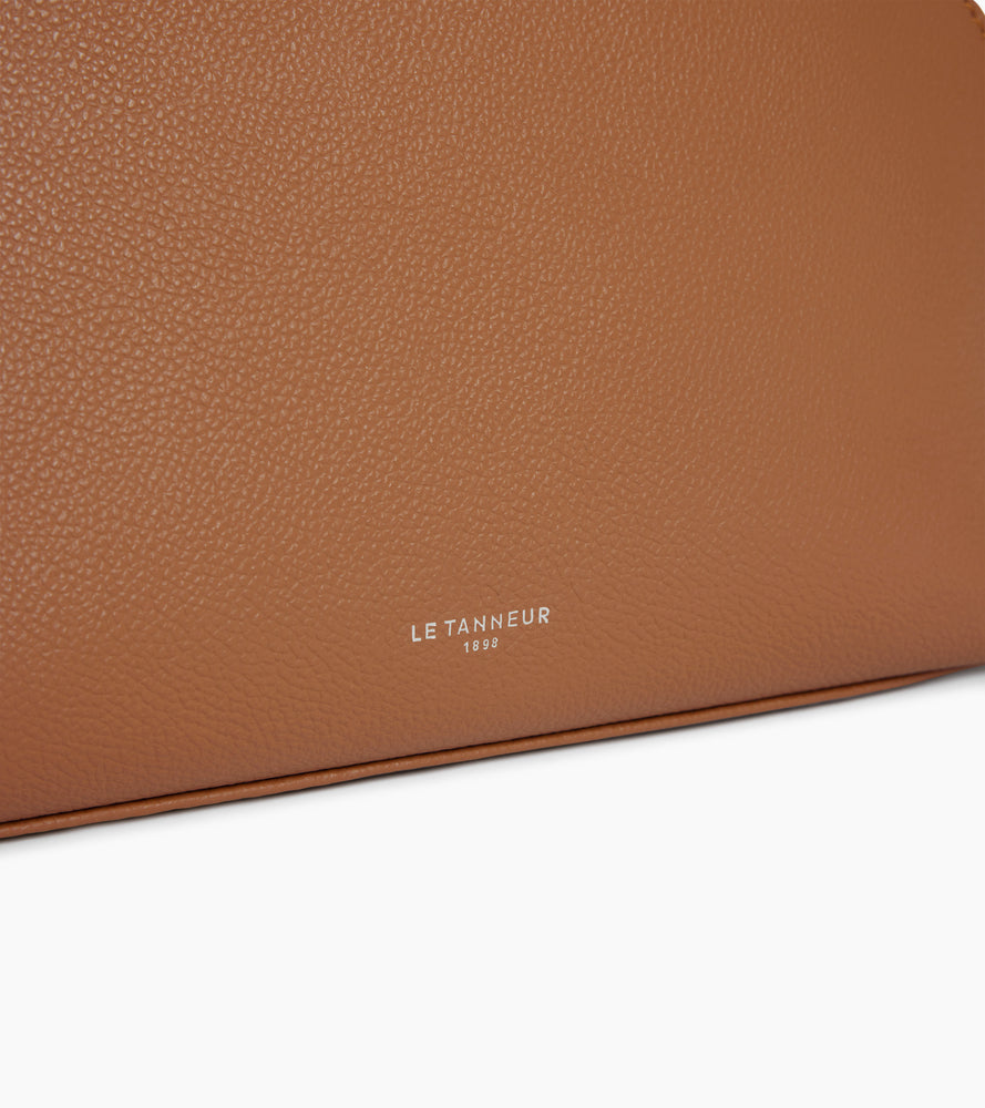 Le Tanneur Leather Goods trousse toilette cuir grainé Brown Tan