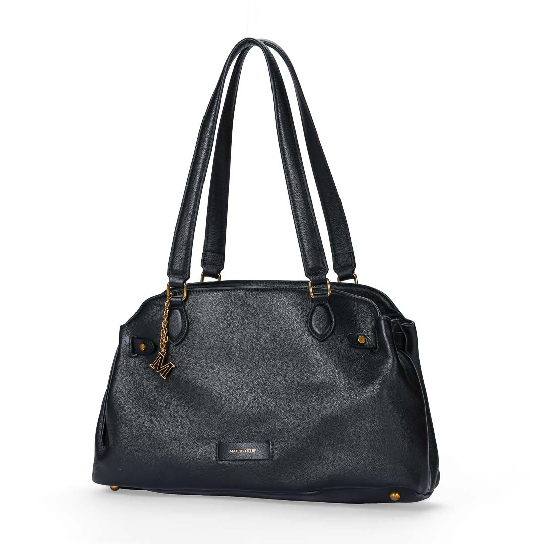 MAC ALYSTER Valeria sac shopping cuir Daim Cognac 39 cm